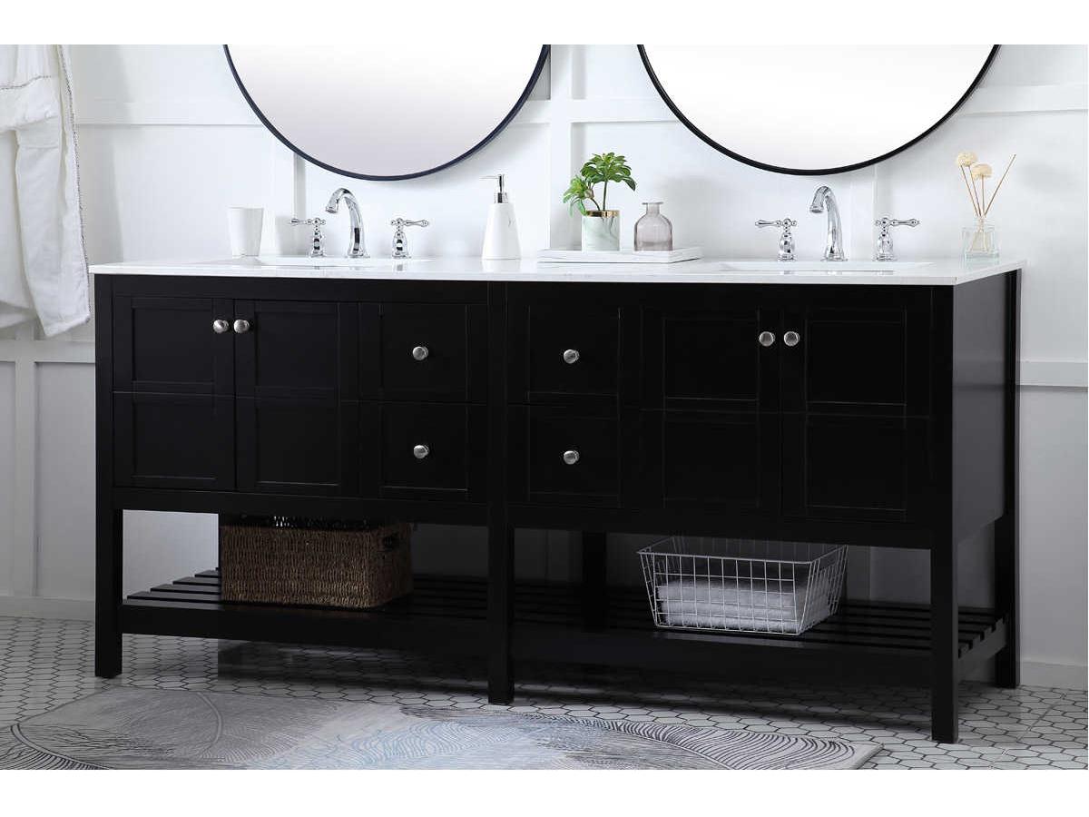 Elegant Lighting Theo Black 72" Vanity