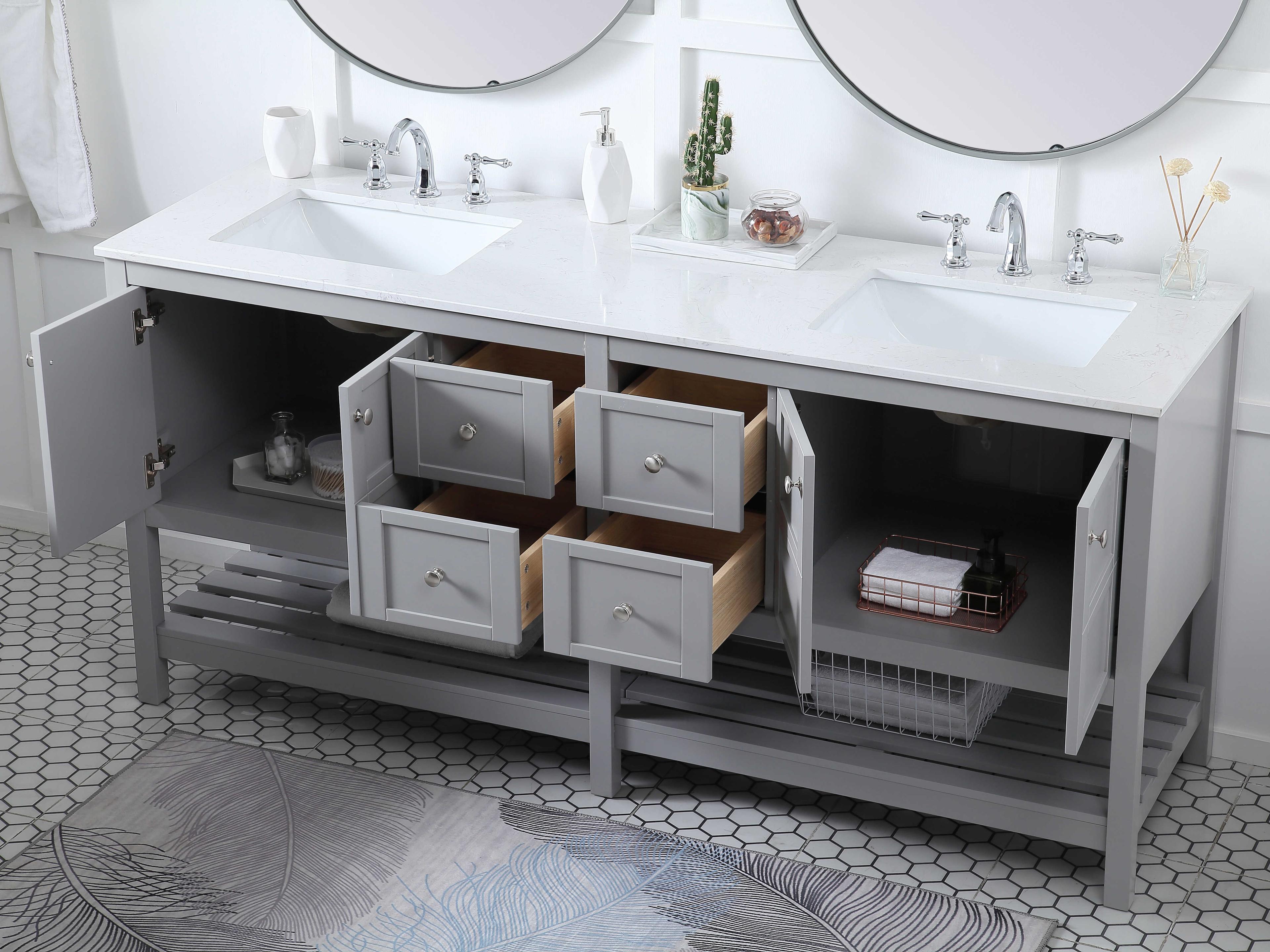 Elegant Lighting Theo Gray 72" Vanity