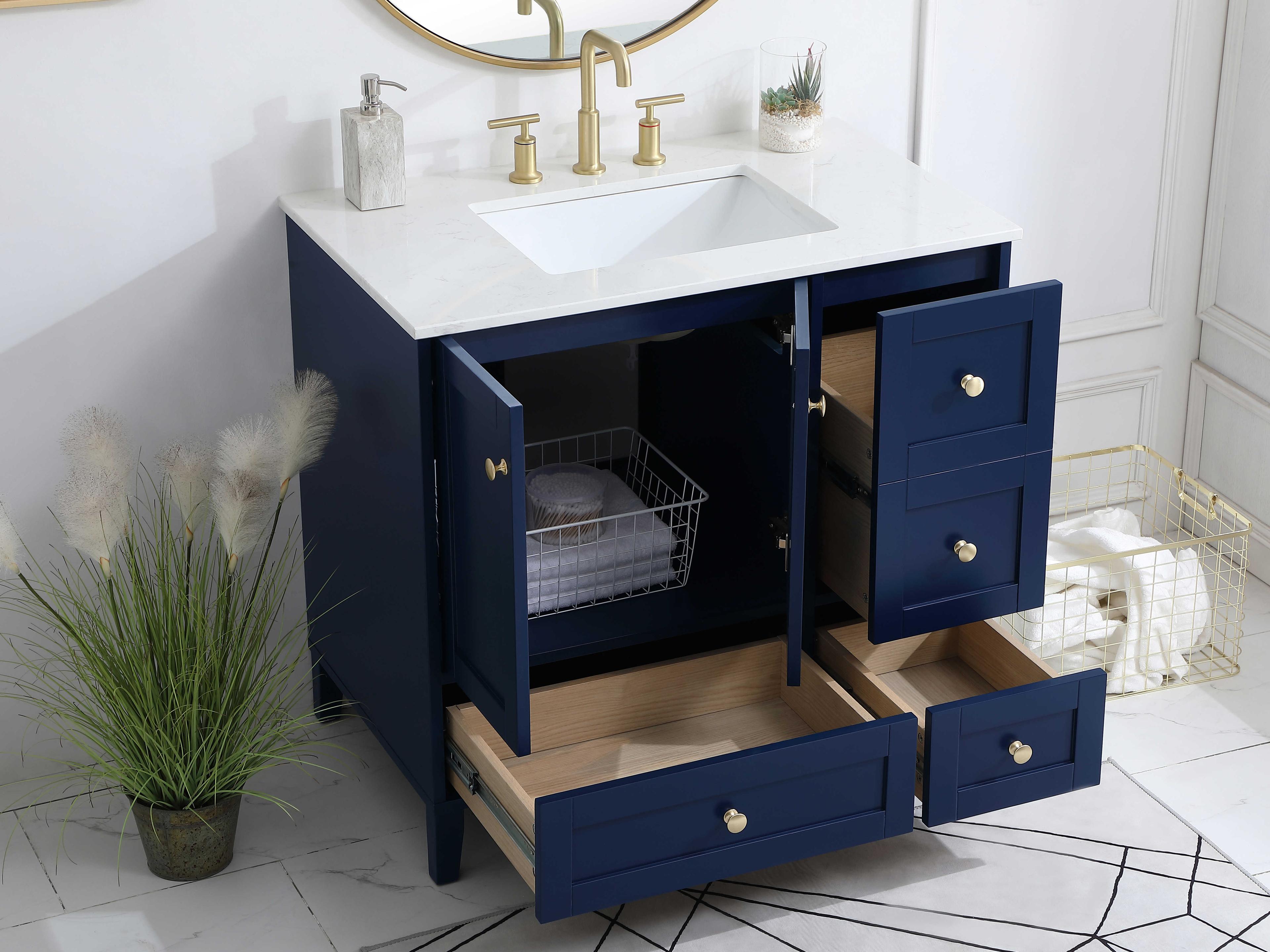 Elegant Lighting Sommerville Blue 36" Vanity