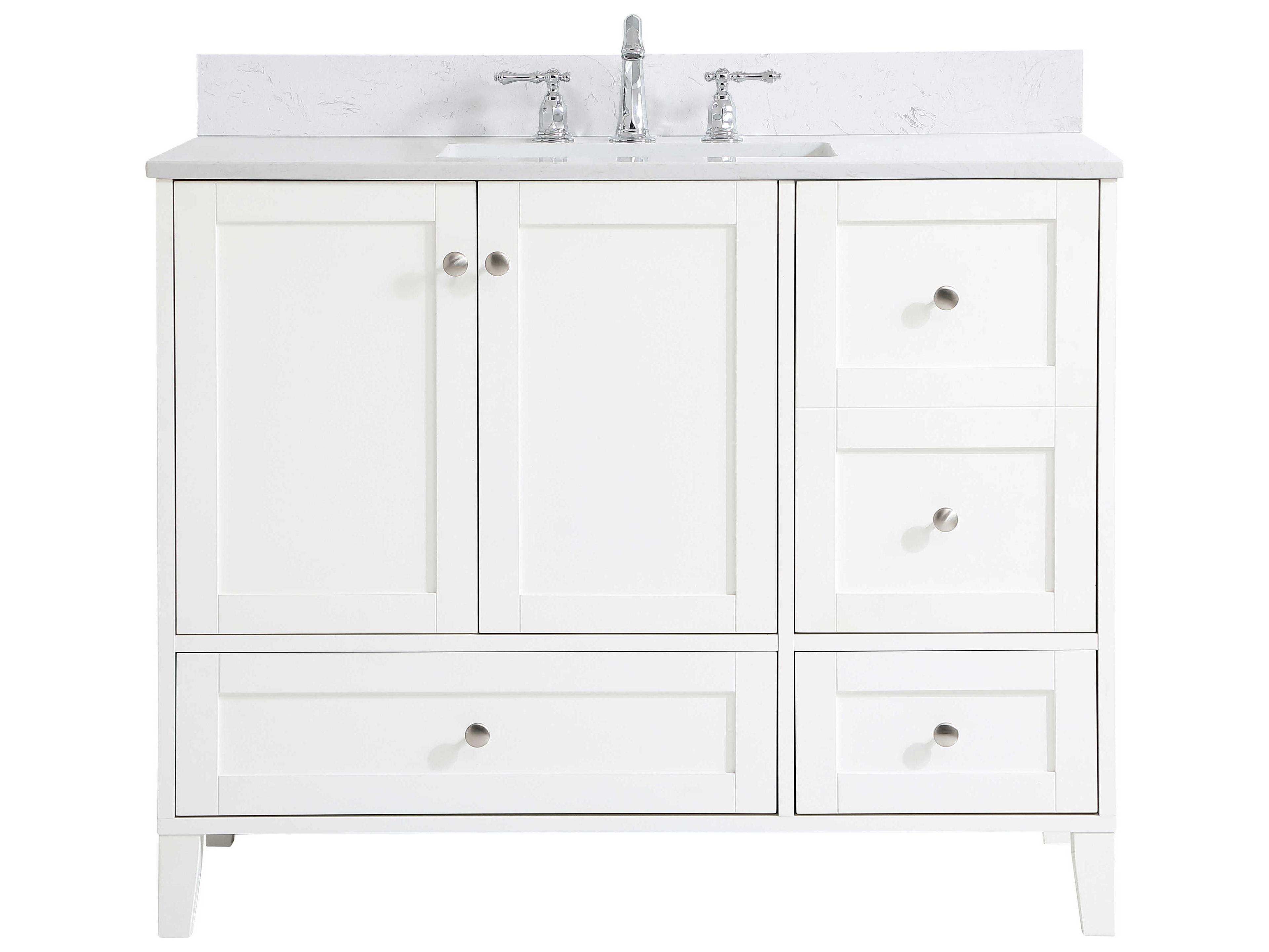 Elegant Lighting Sommerville White 42" Vanity with Backsplash