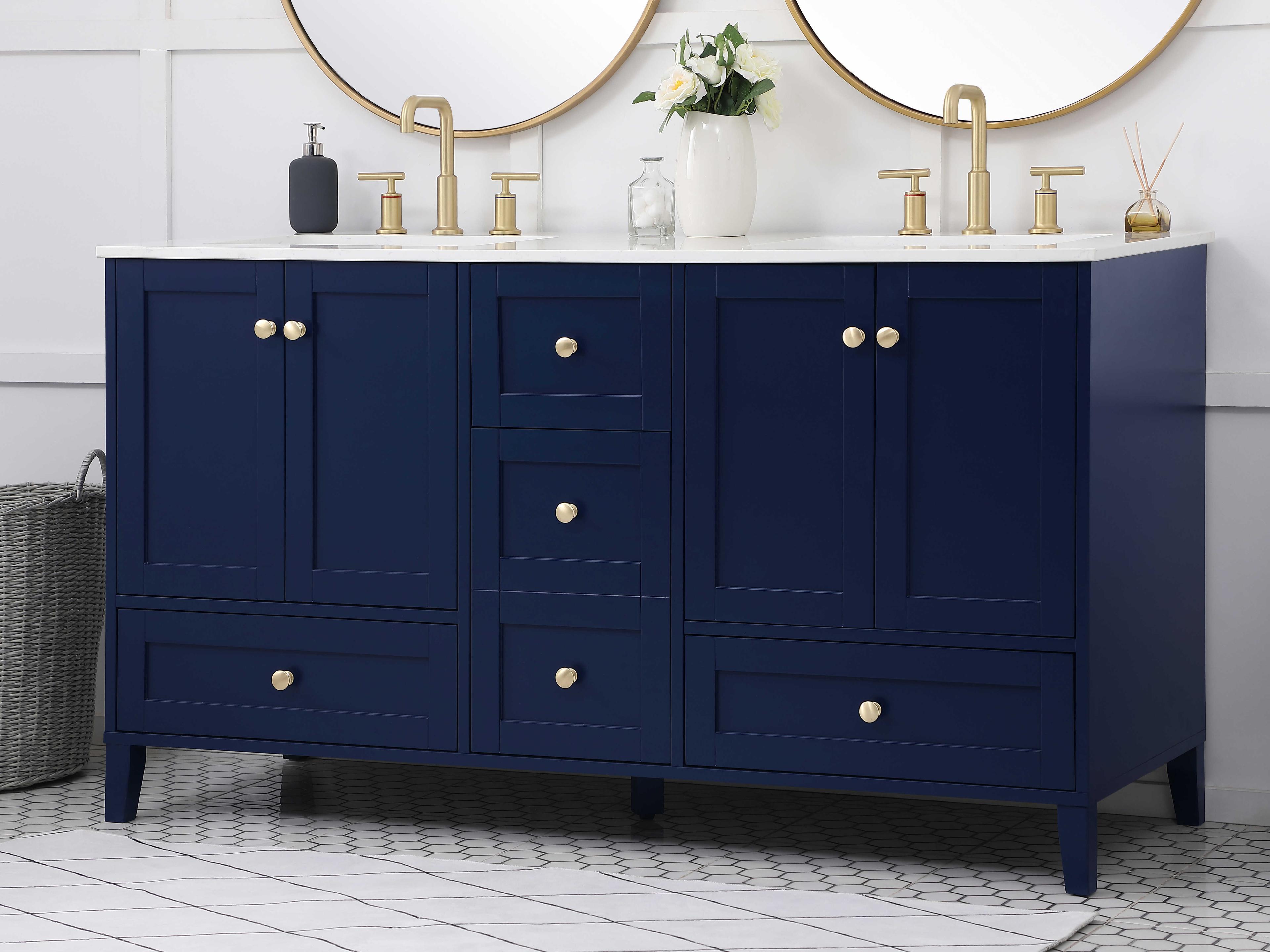 Elegant Lighting Sommerville Blue 60" Vanity