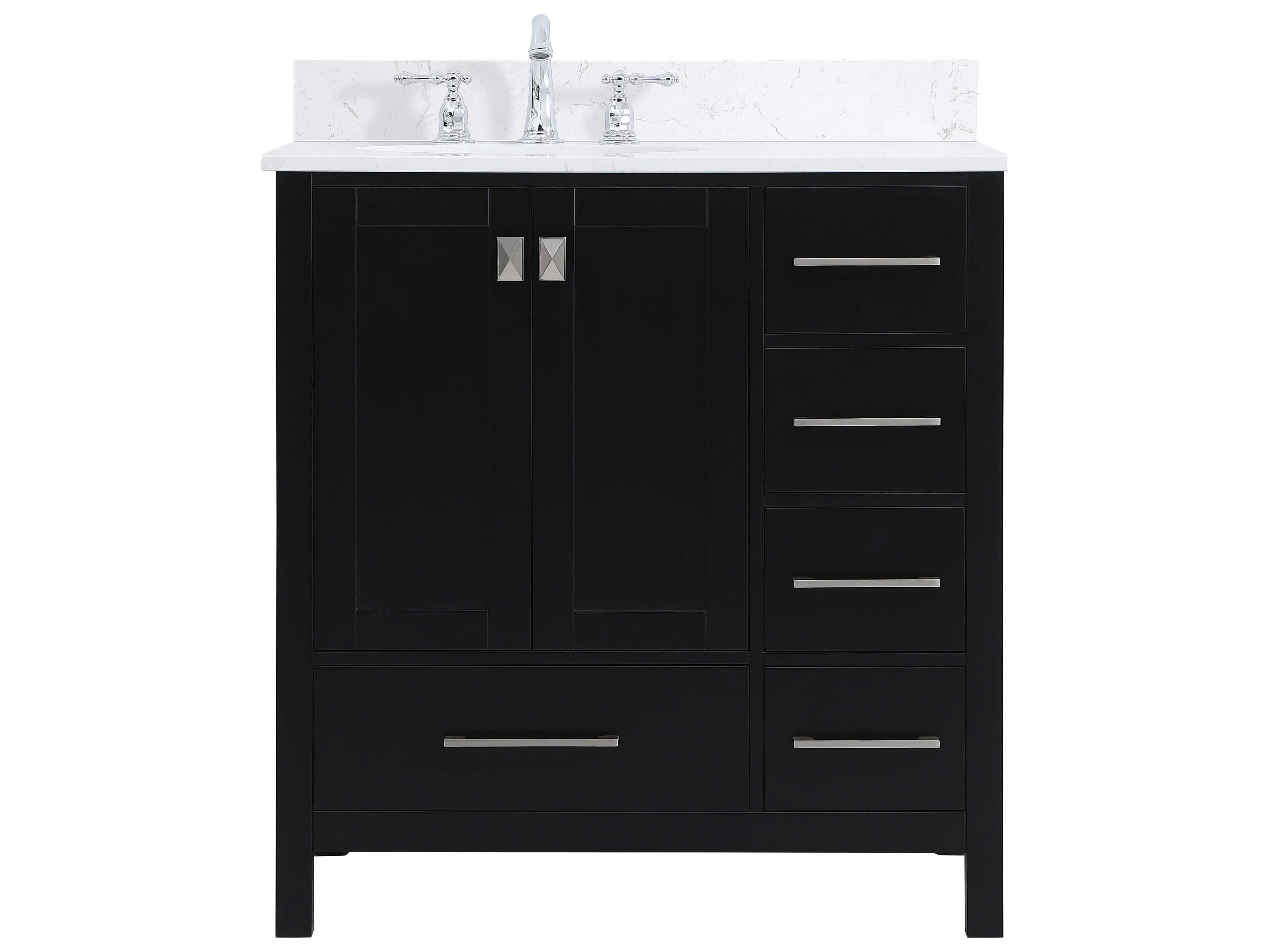 Elegant Lighting Irene Black 32" Vanity with Backsplash