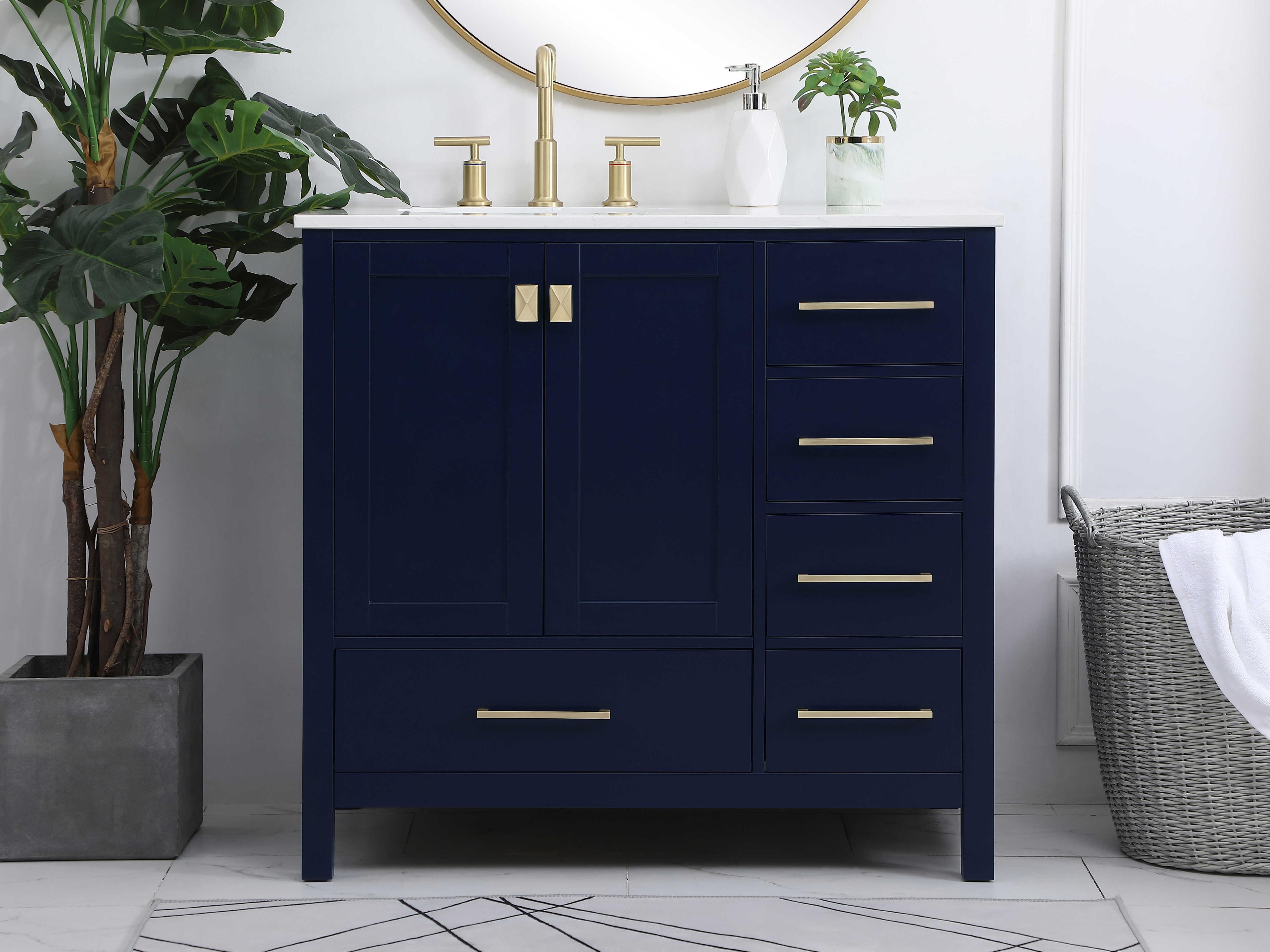 Elegant Lighting Irene Blue 36" Vanity