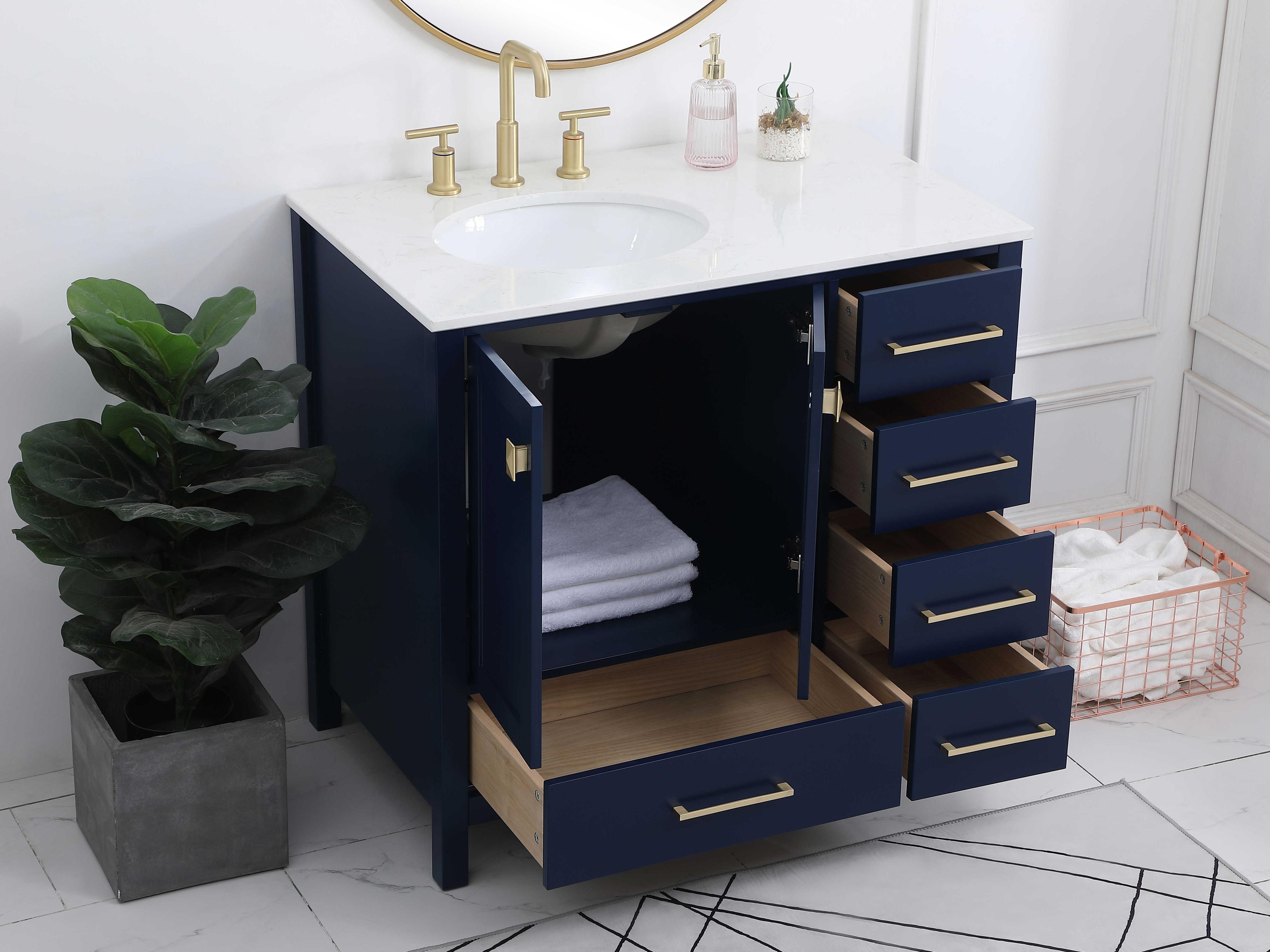 Elegant Lighting Irene Blue 36" Vanity