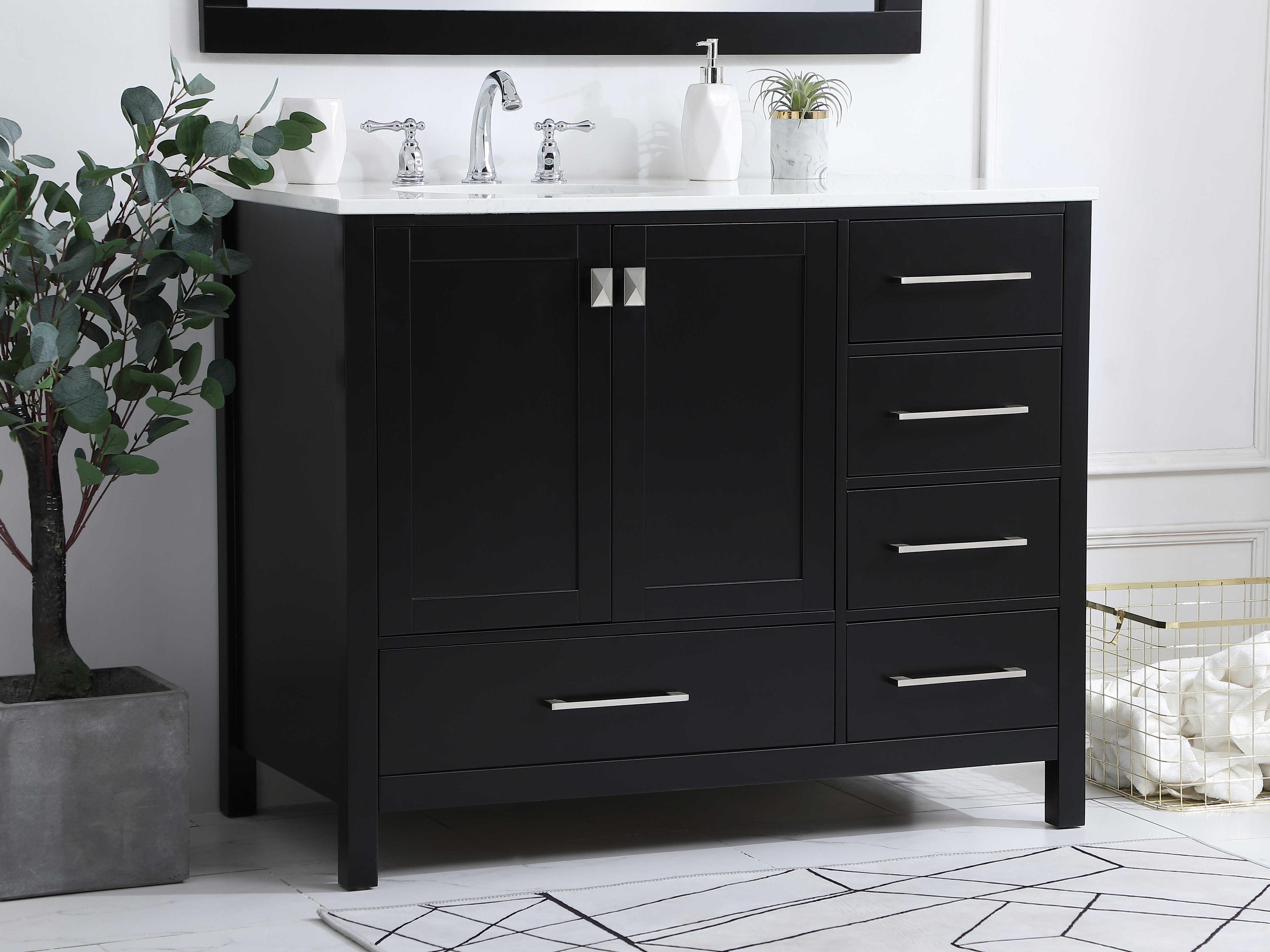 Elegant Lighting Irene Black 42" Vanity