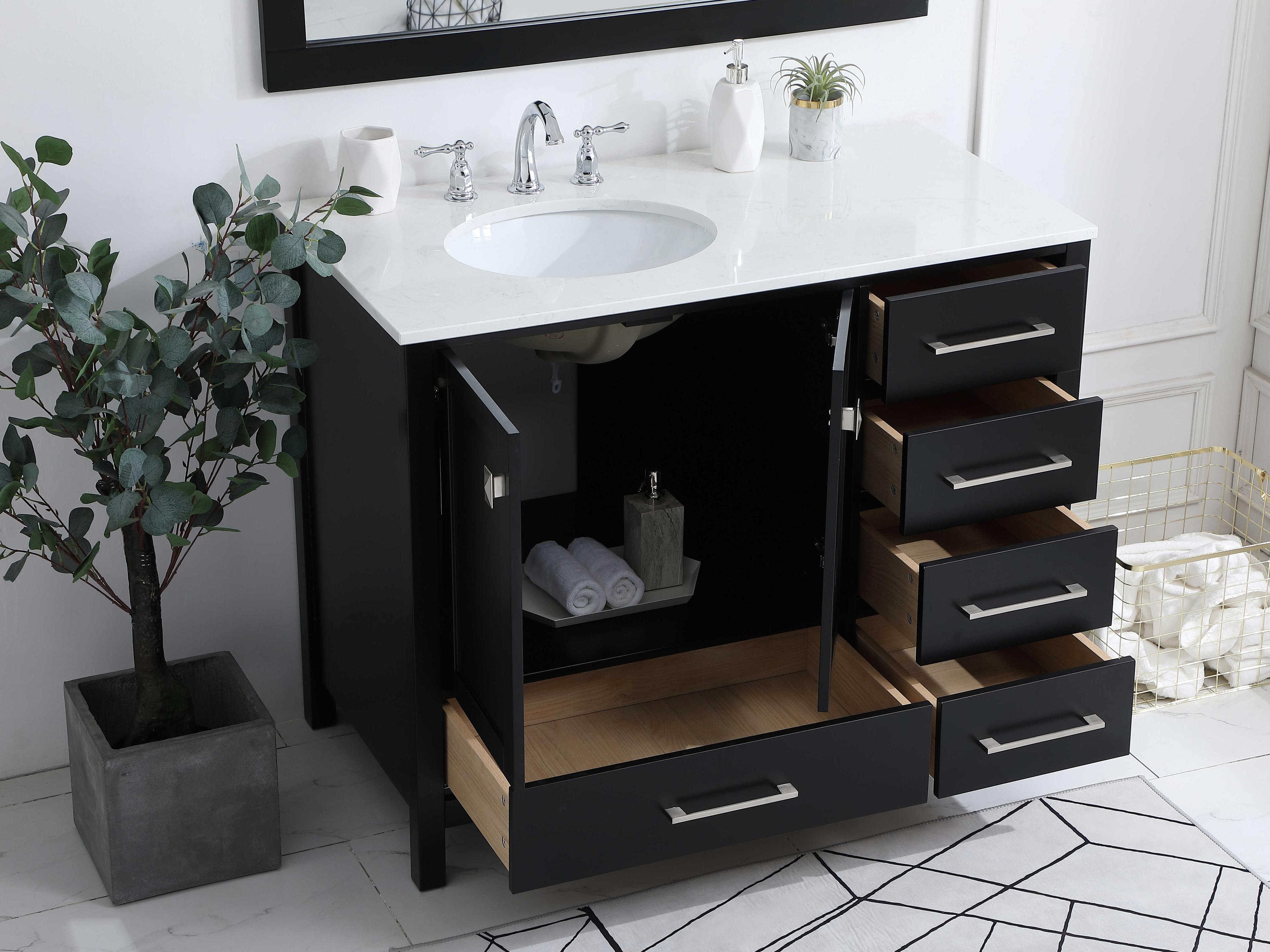 Elegant Lighting Irene Black 42" Vanity