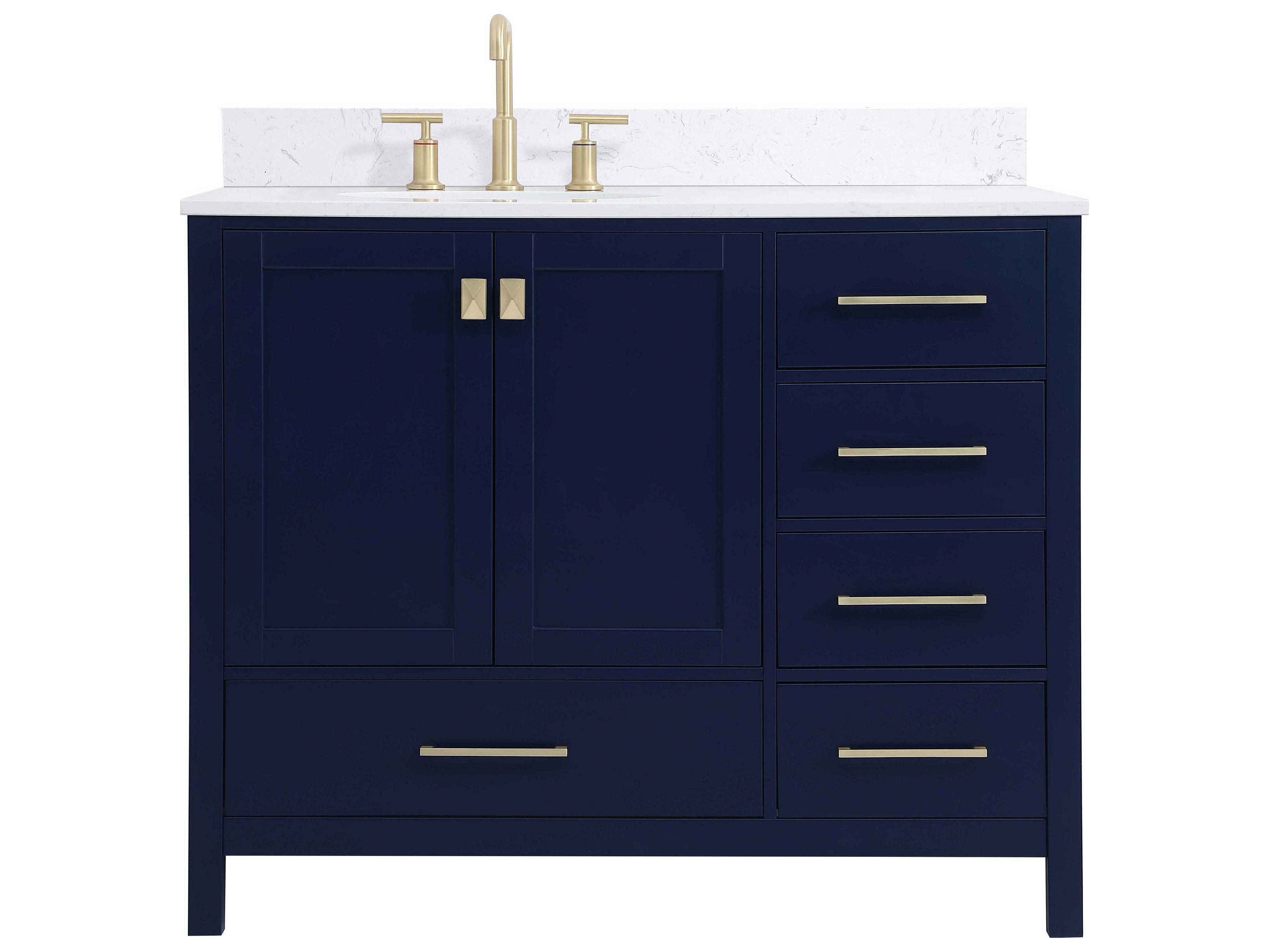 Elegant Lighting Irene Blue 42" Vanity with Backsplash