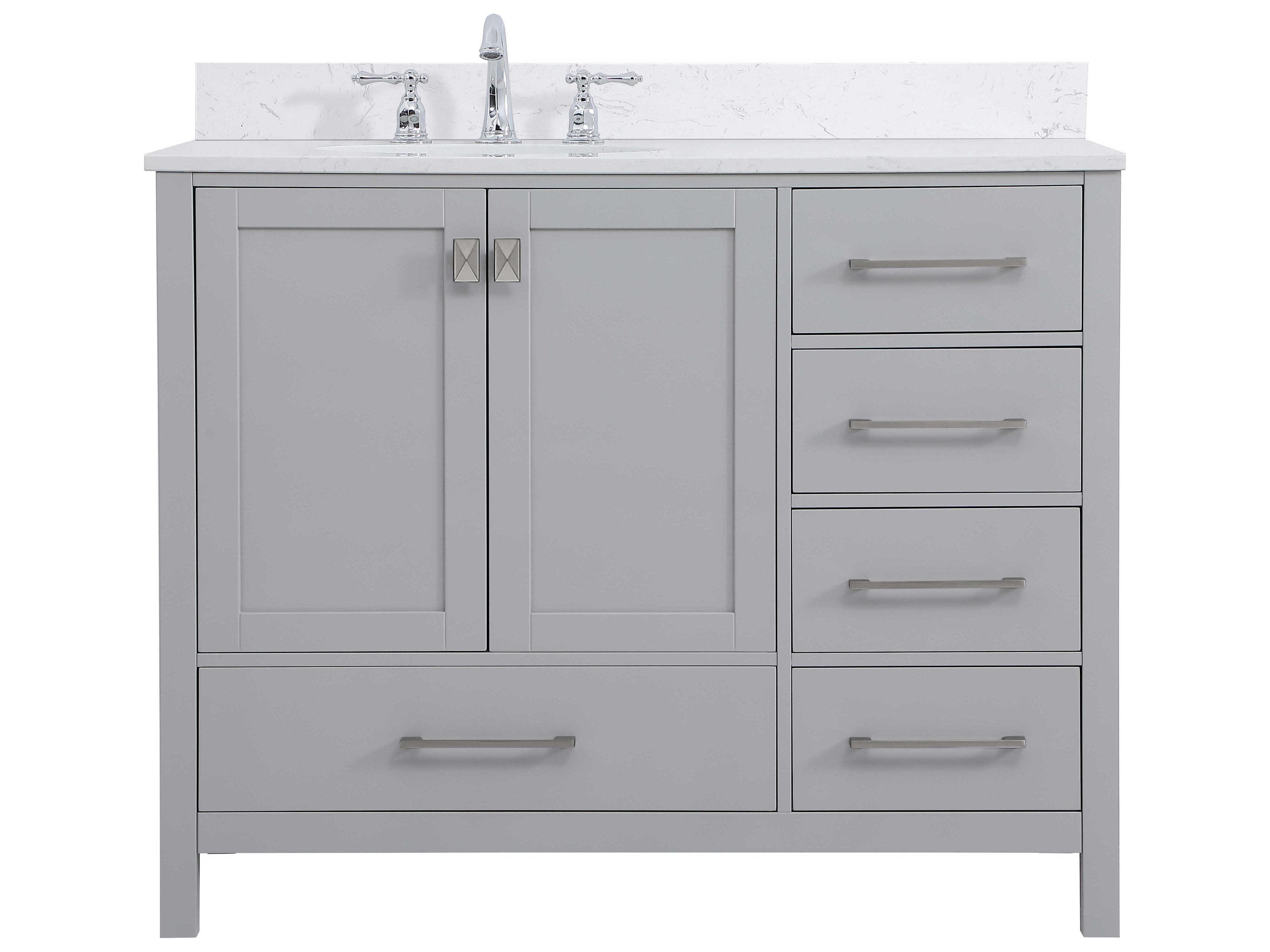 Elegant Lighting Irene Gray 42" Vanity with Backsplash