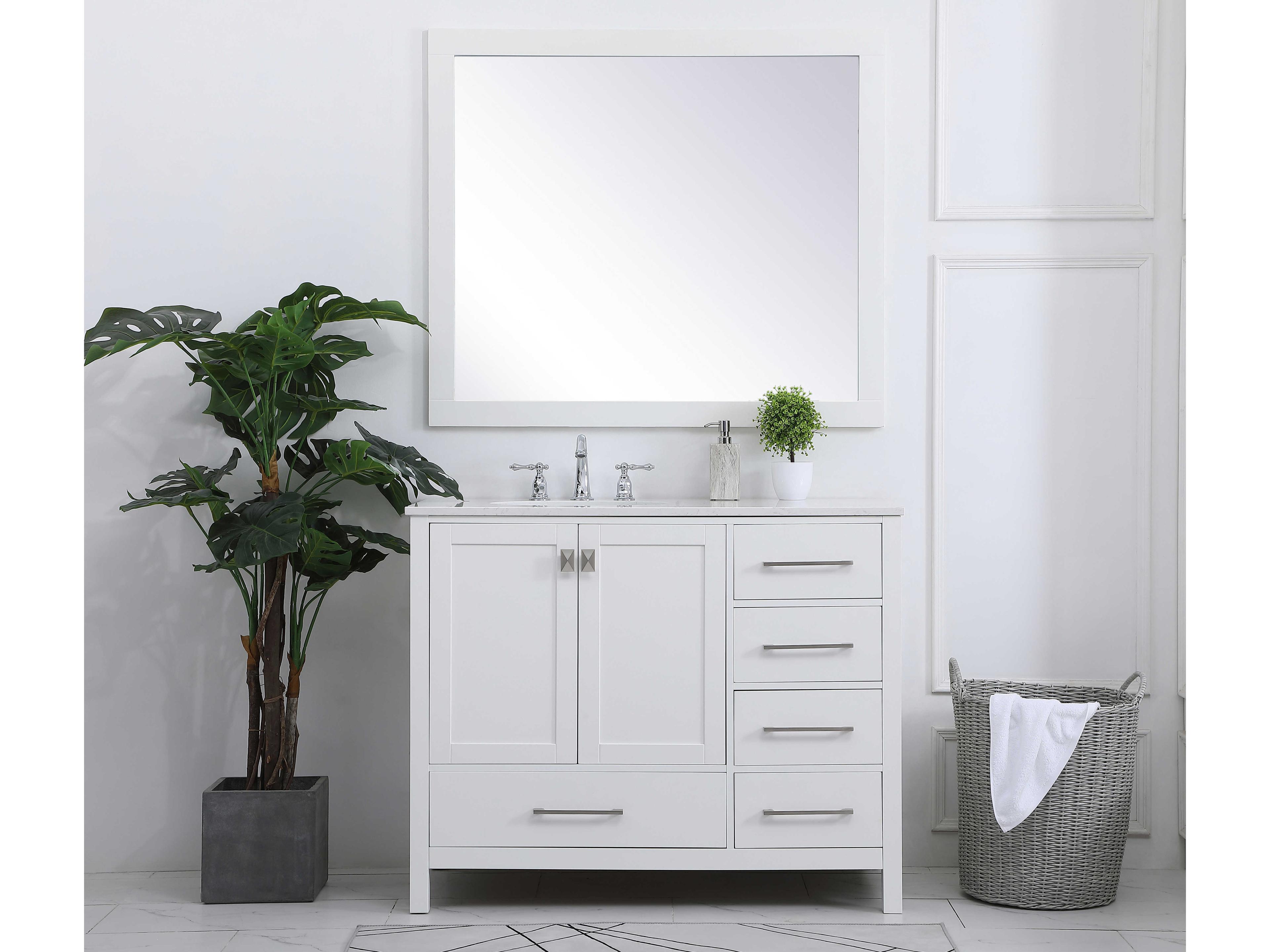 Elegant Lighting Irene White 42" Vanity