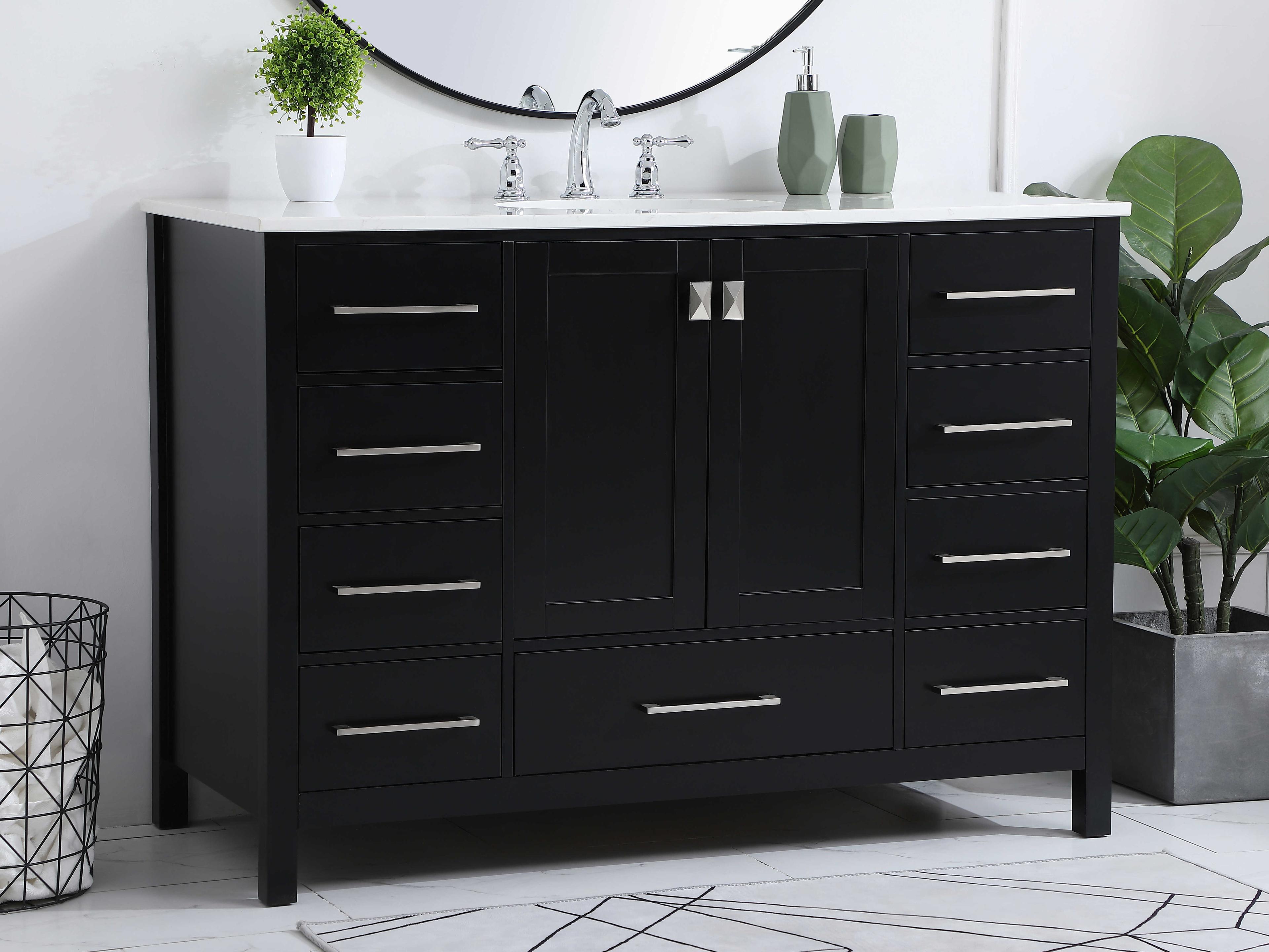 Elegant Lighting Irene Black 48" Vanity