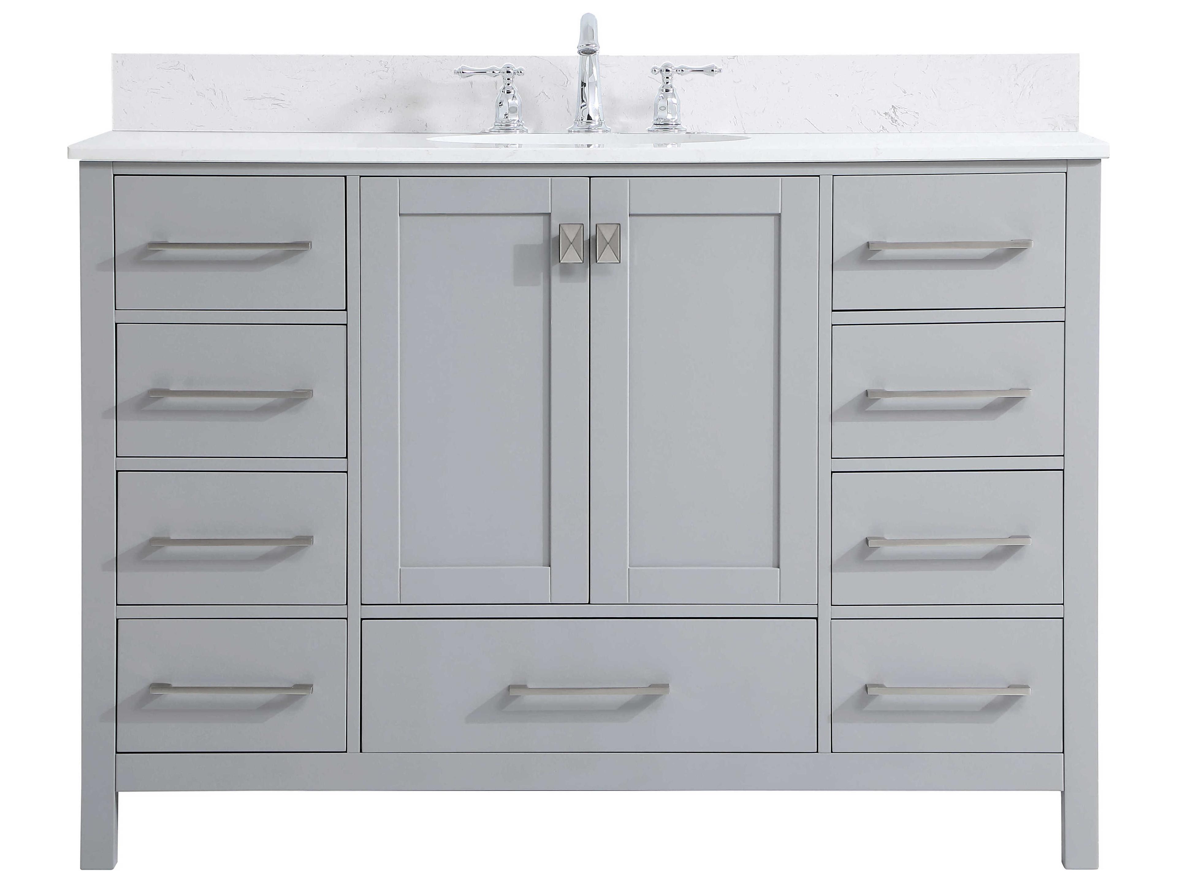 Elegant Lighting Irene Gray 48" Vanity with Backsplash