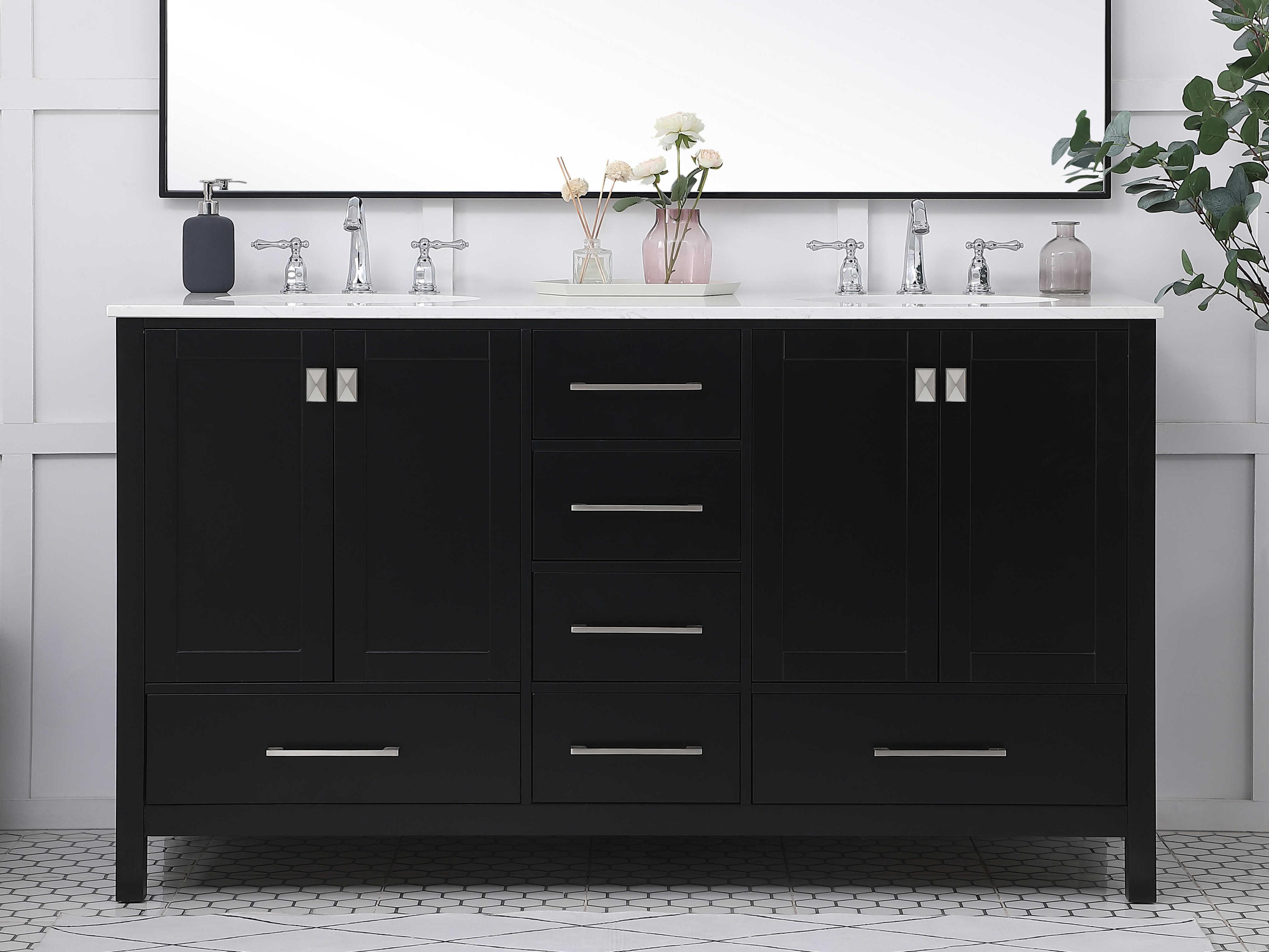 Elegant Lighting Irene Black 60" Vanity