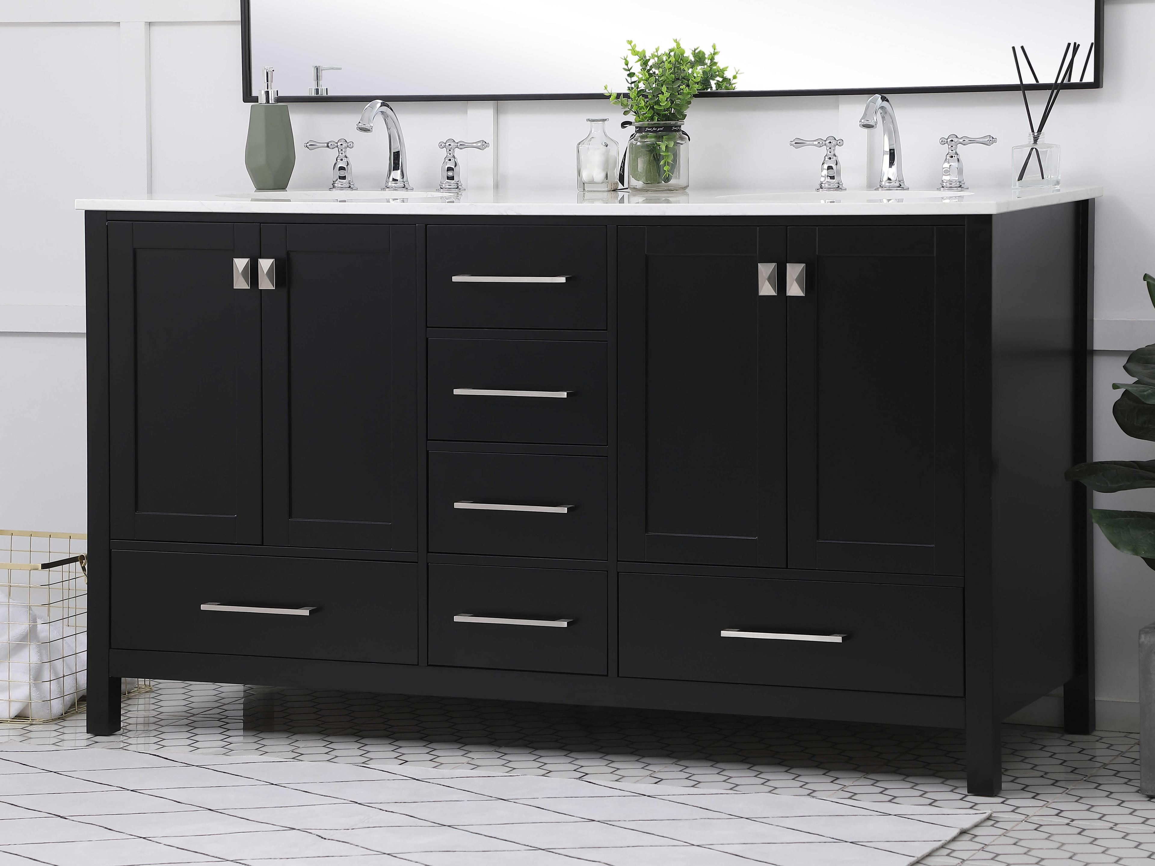 Elegant Lighting Irene Black 60" Vanity