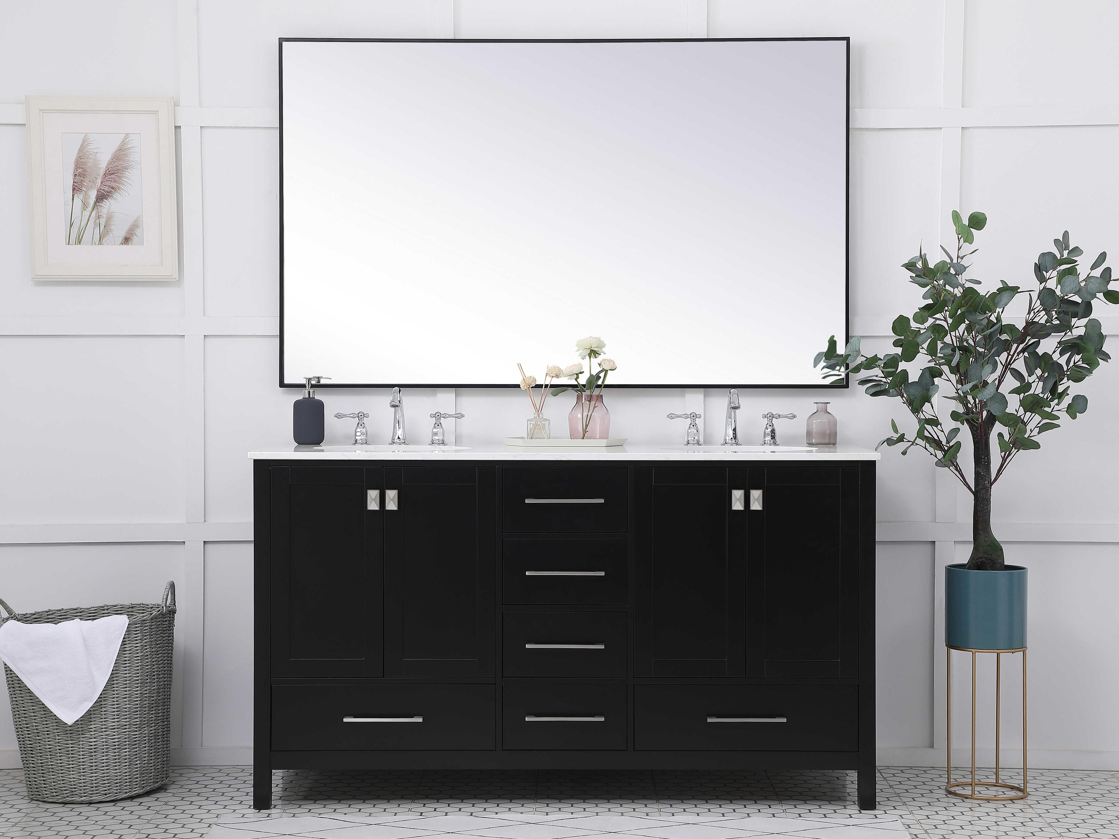 Elegant Lighting Irene Black 60" Vanity