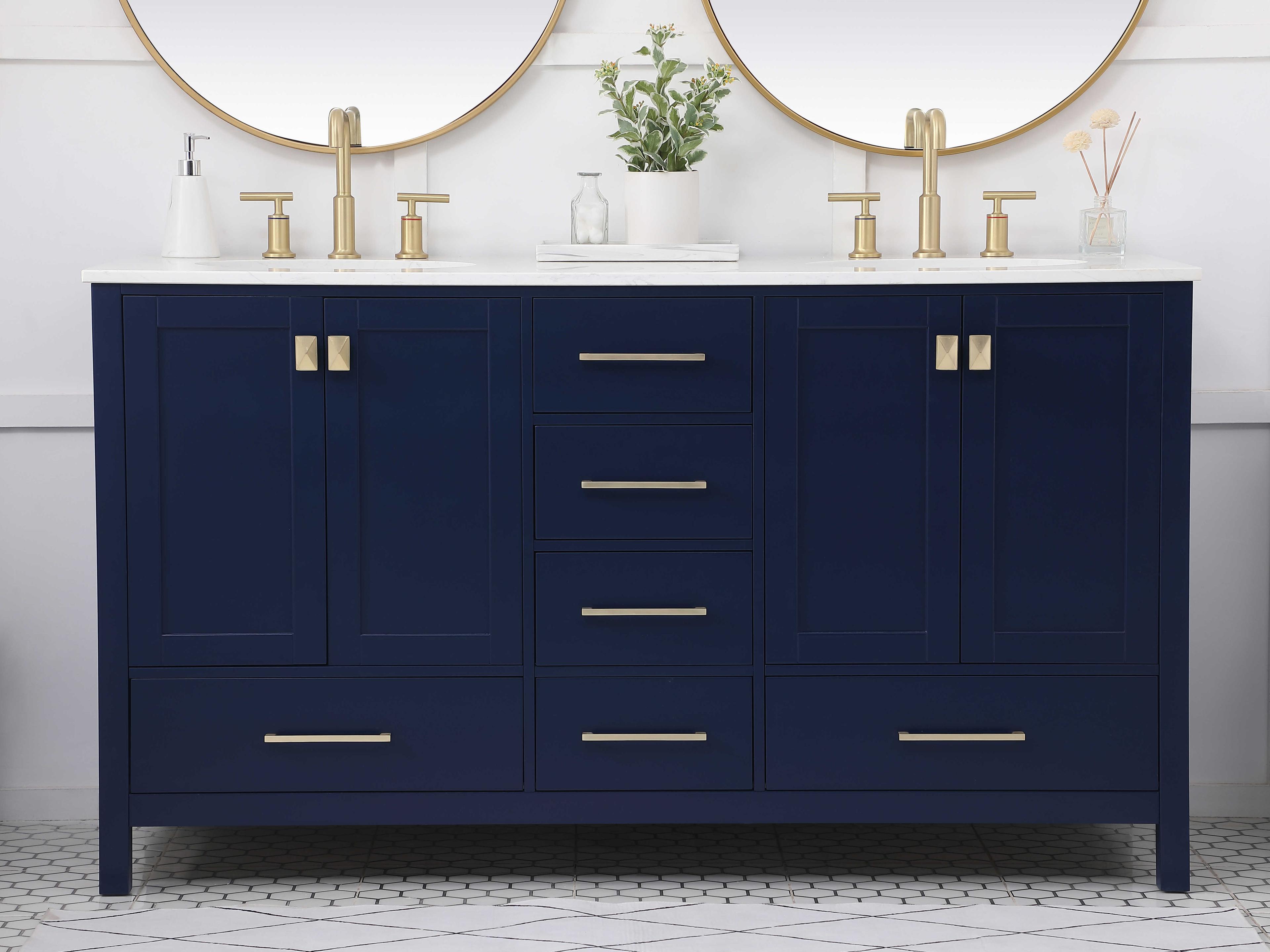 Elegant Lighting Irene Blue 60" Vanity