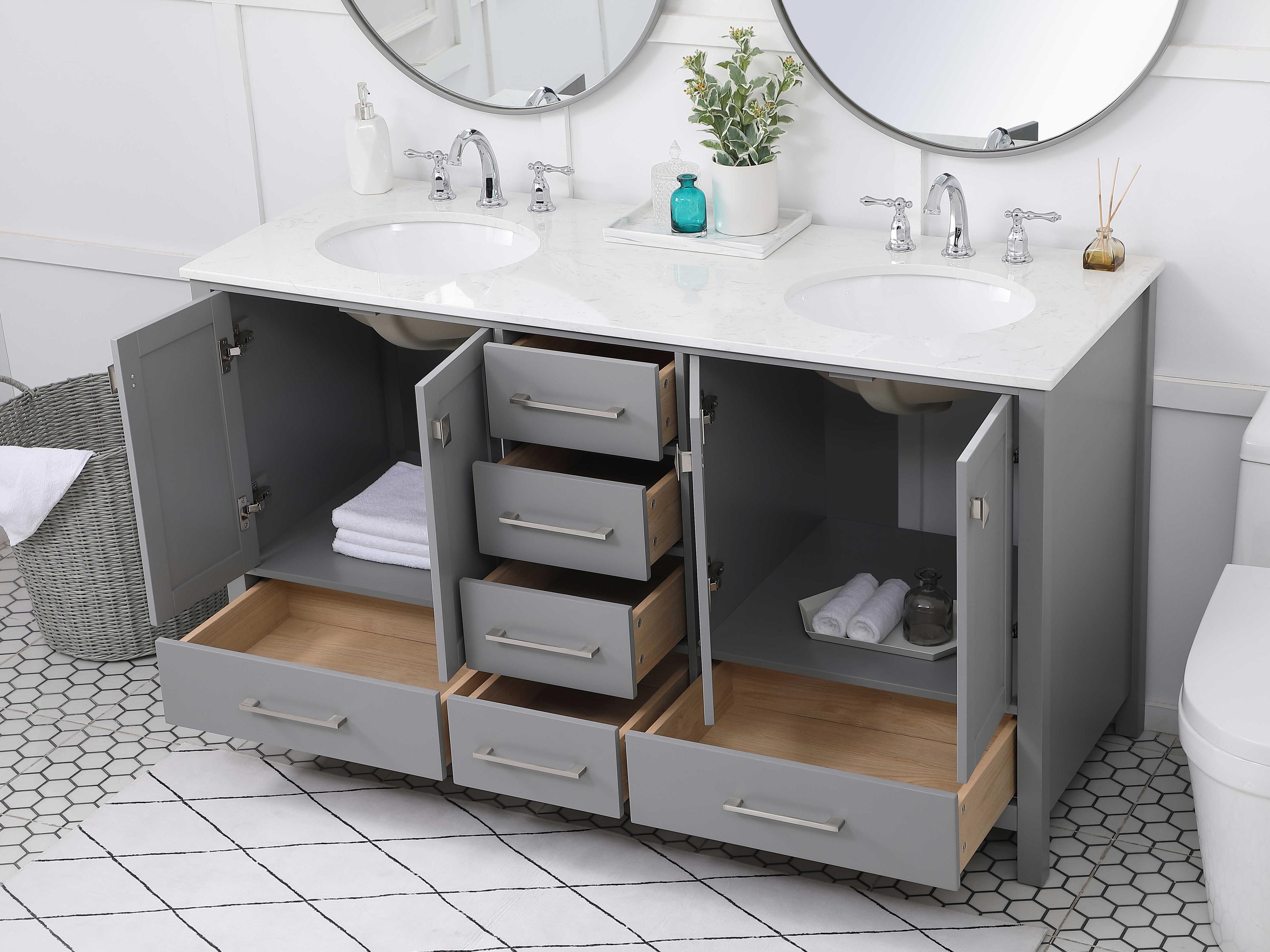 Elegant Lighting Irene Gray 60" Vanity