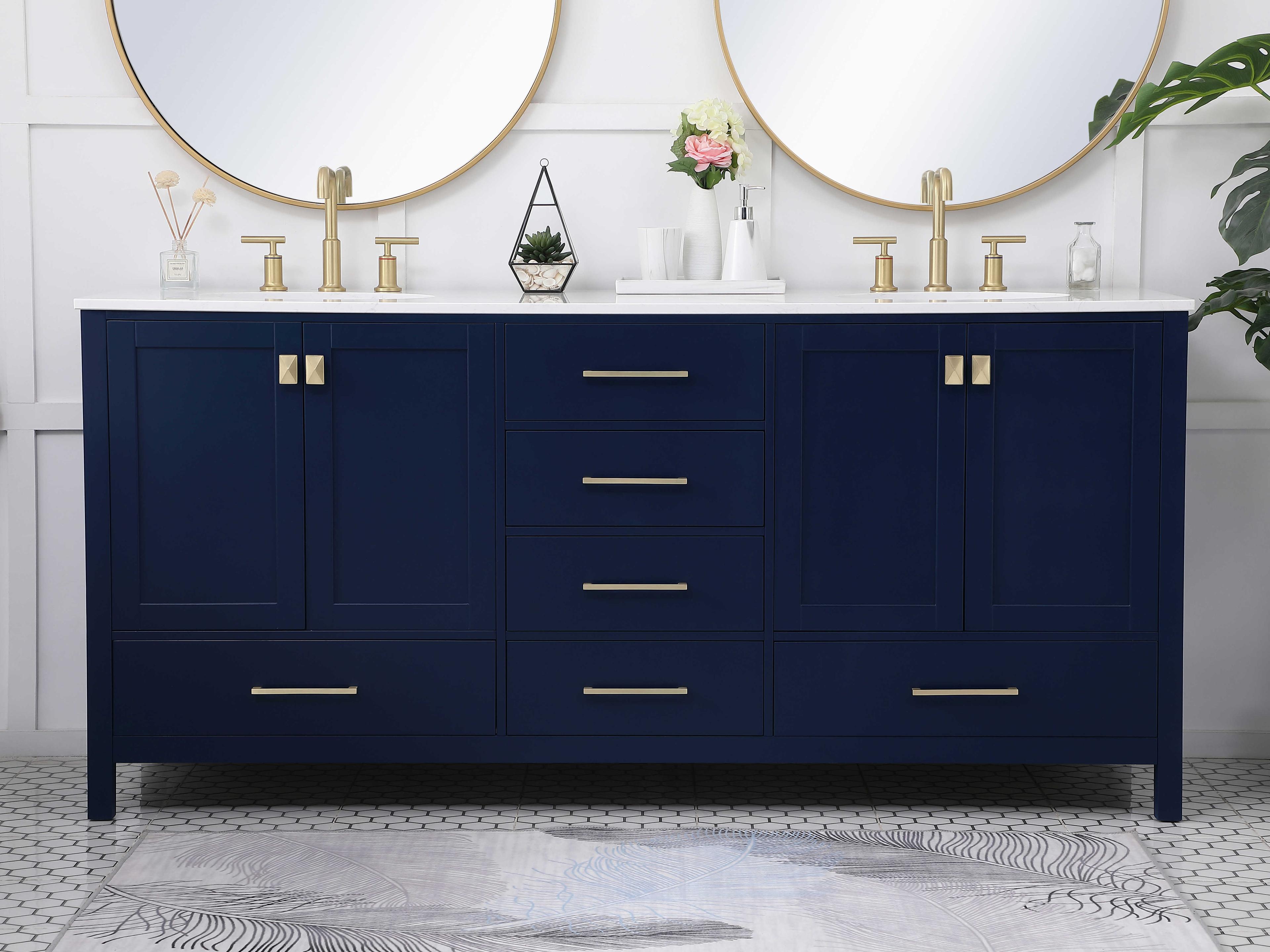 Elegant Lighting Irene Blue 72" Vanity