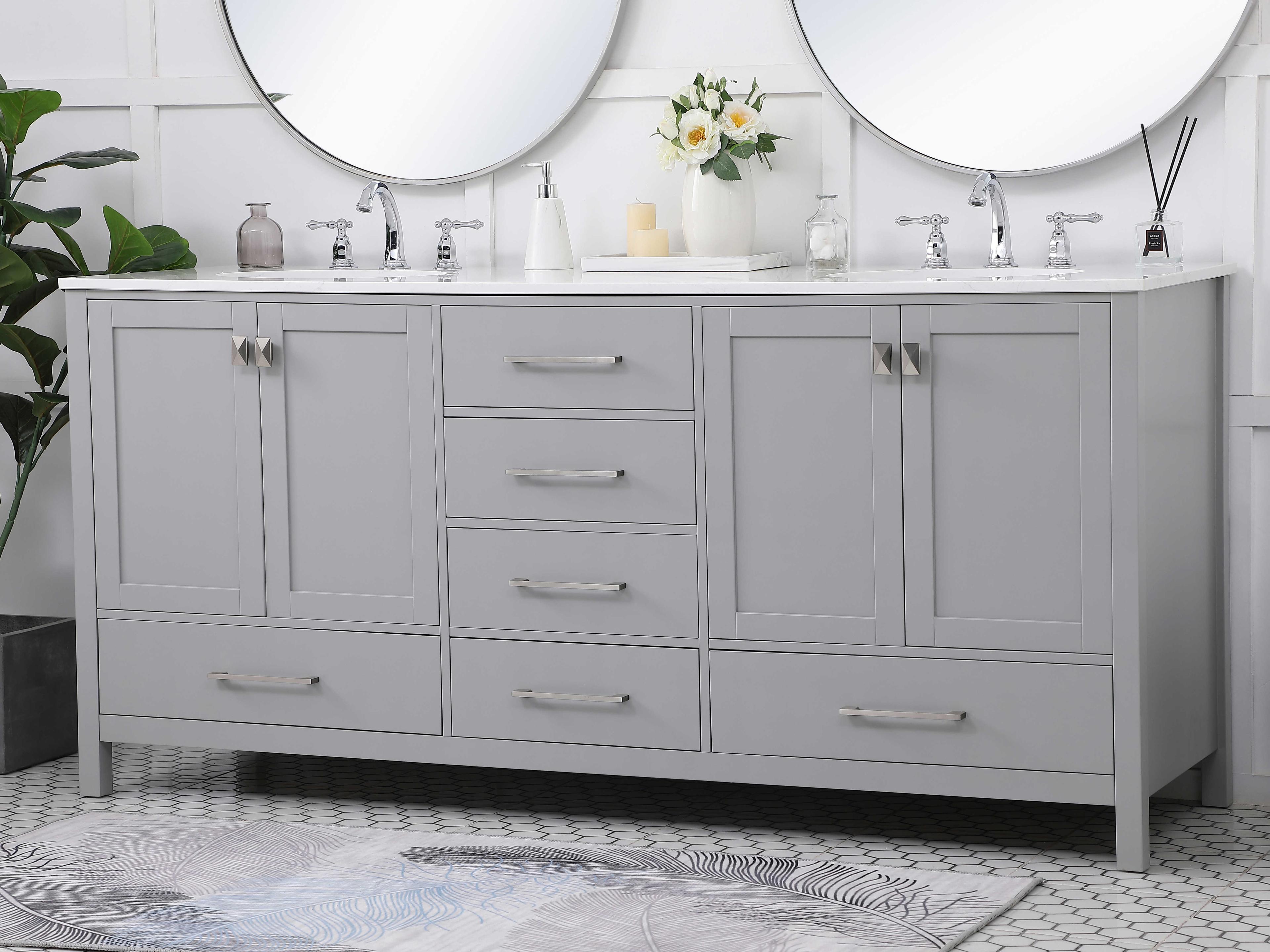 Elegant Lighting Irene Gray 72" Vanity