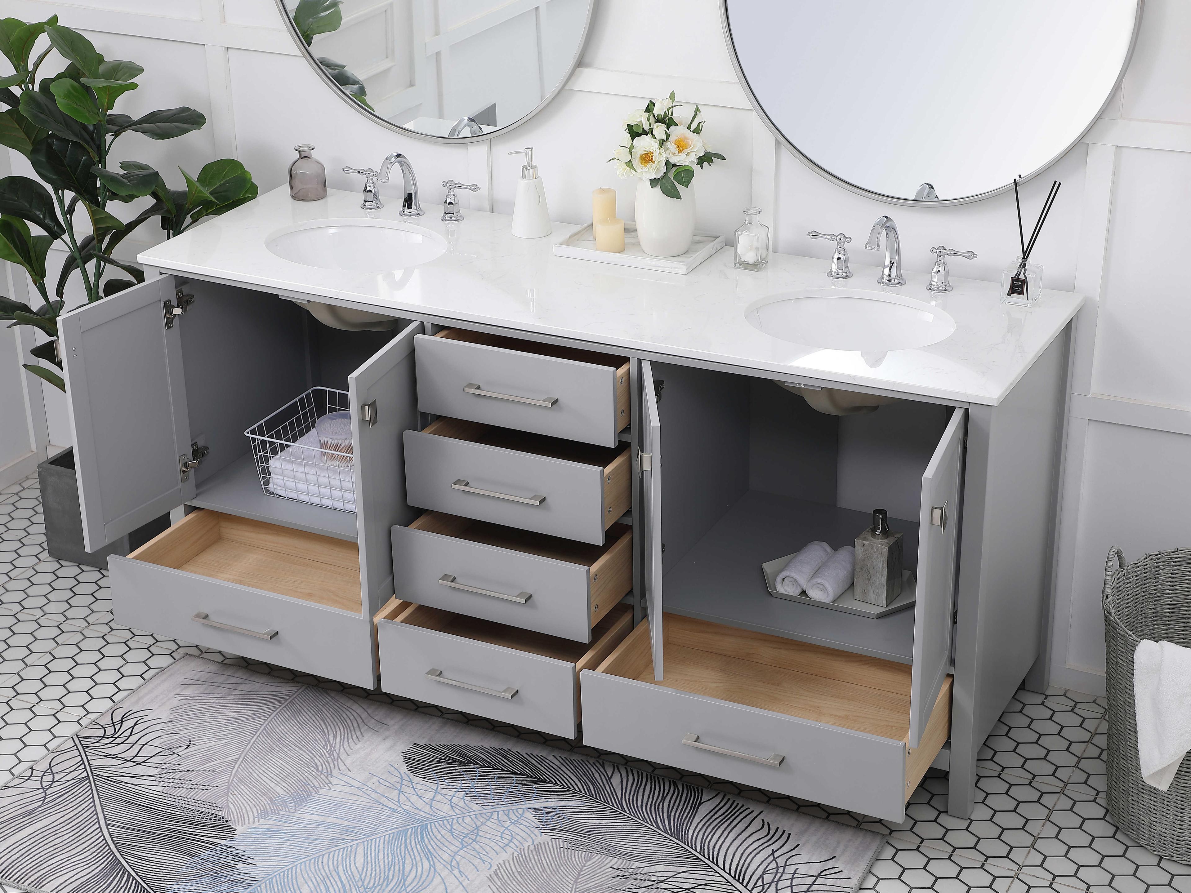 Elegant Lighting Irene Gray 72" Vanity