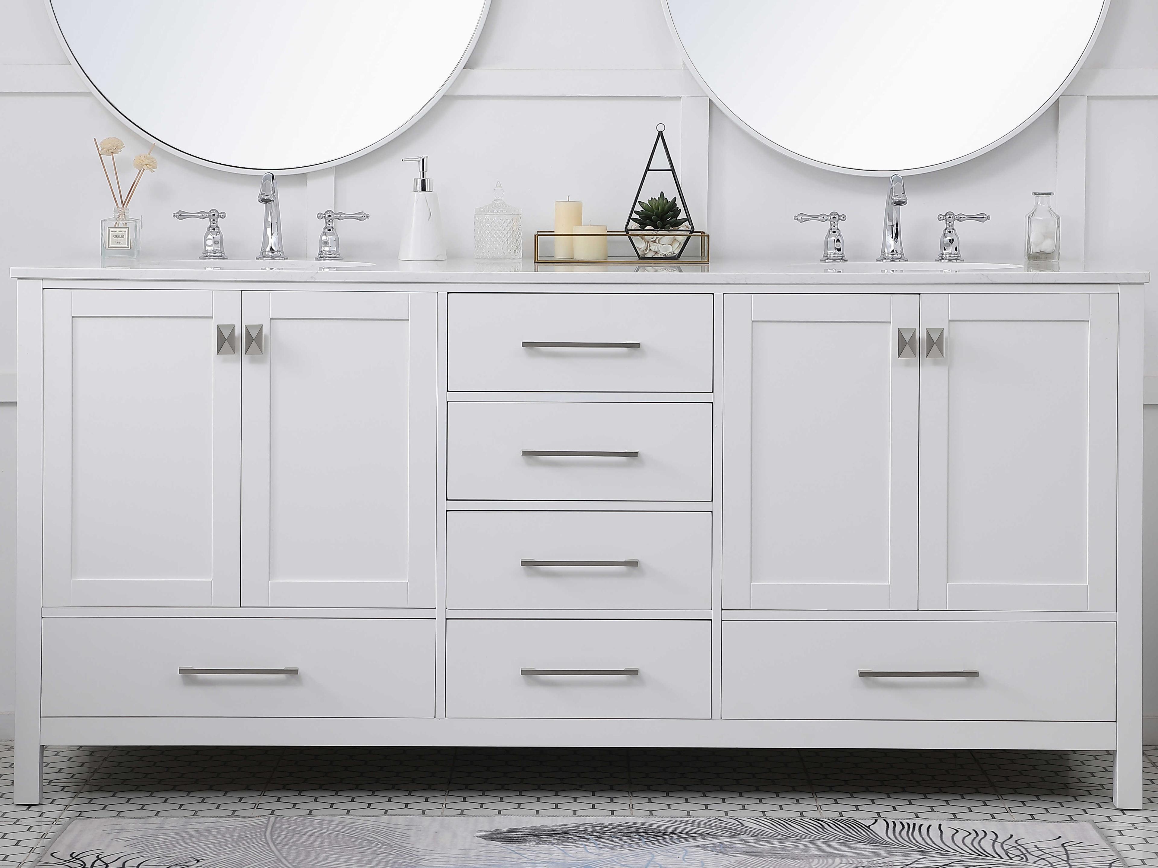 Elegant Lighting Irene White 72" Vanity