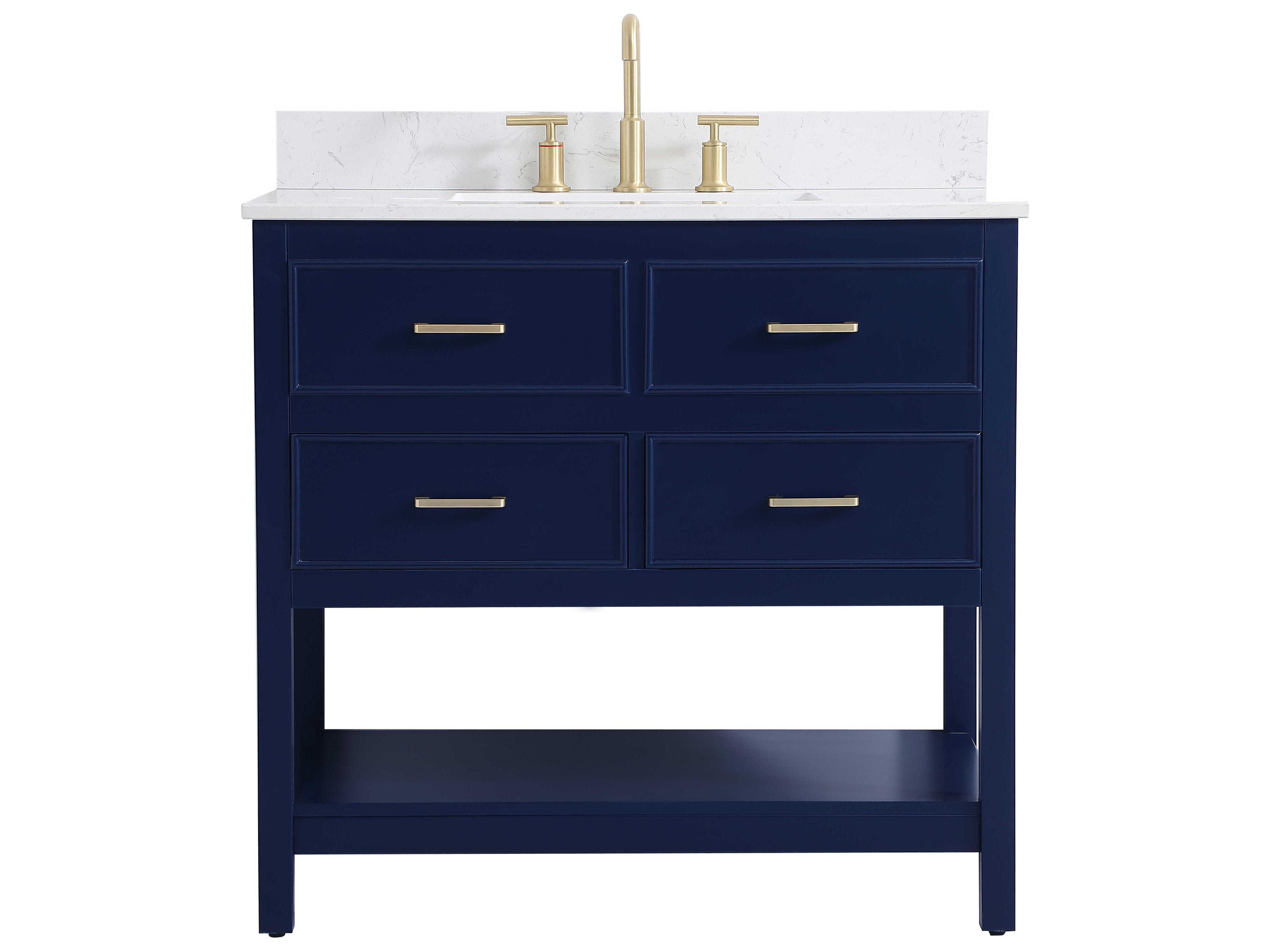 Elegant Lighting Sinclaire Blue 36" Vanity with Backsplash