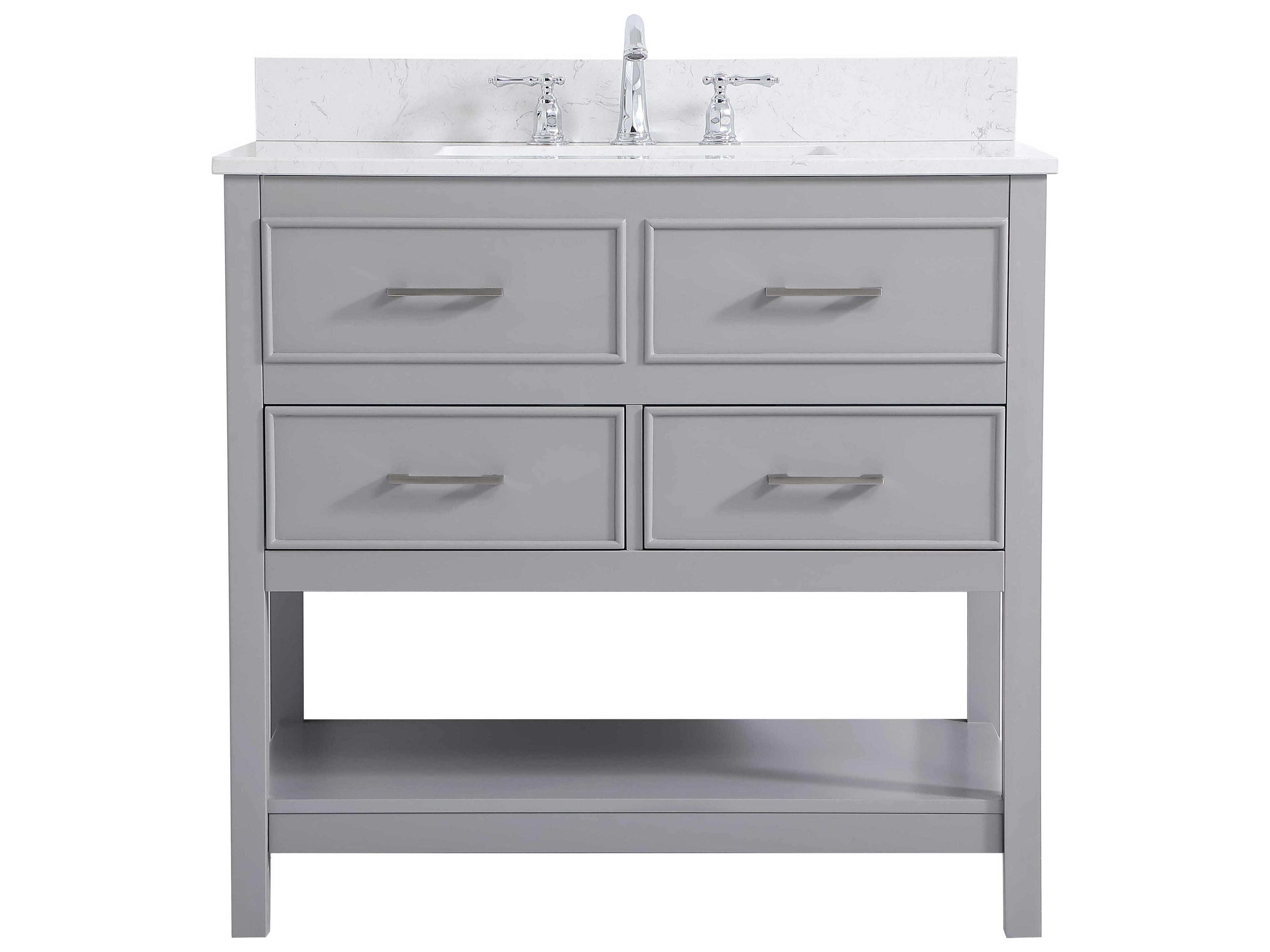 Elegant Lighting Sinclaire Gray 36" Vanity with Backsplash