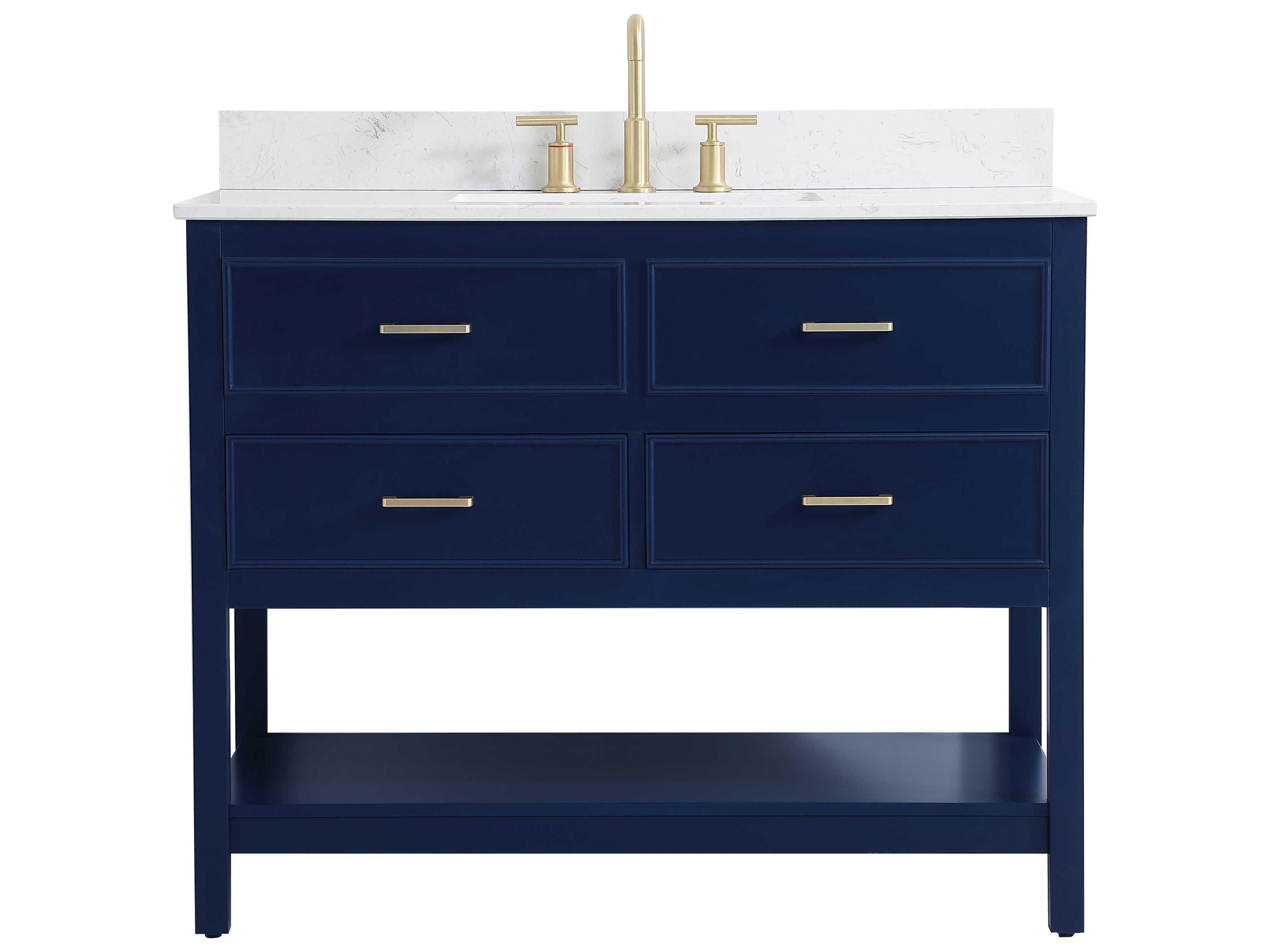 Elegant Lighting Sinclaire Blue 42" Vanity with Backsplash