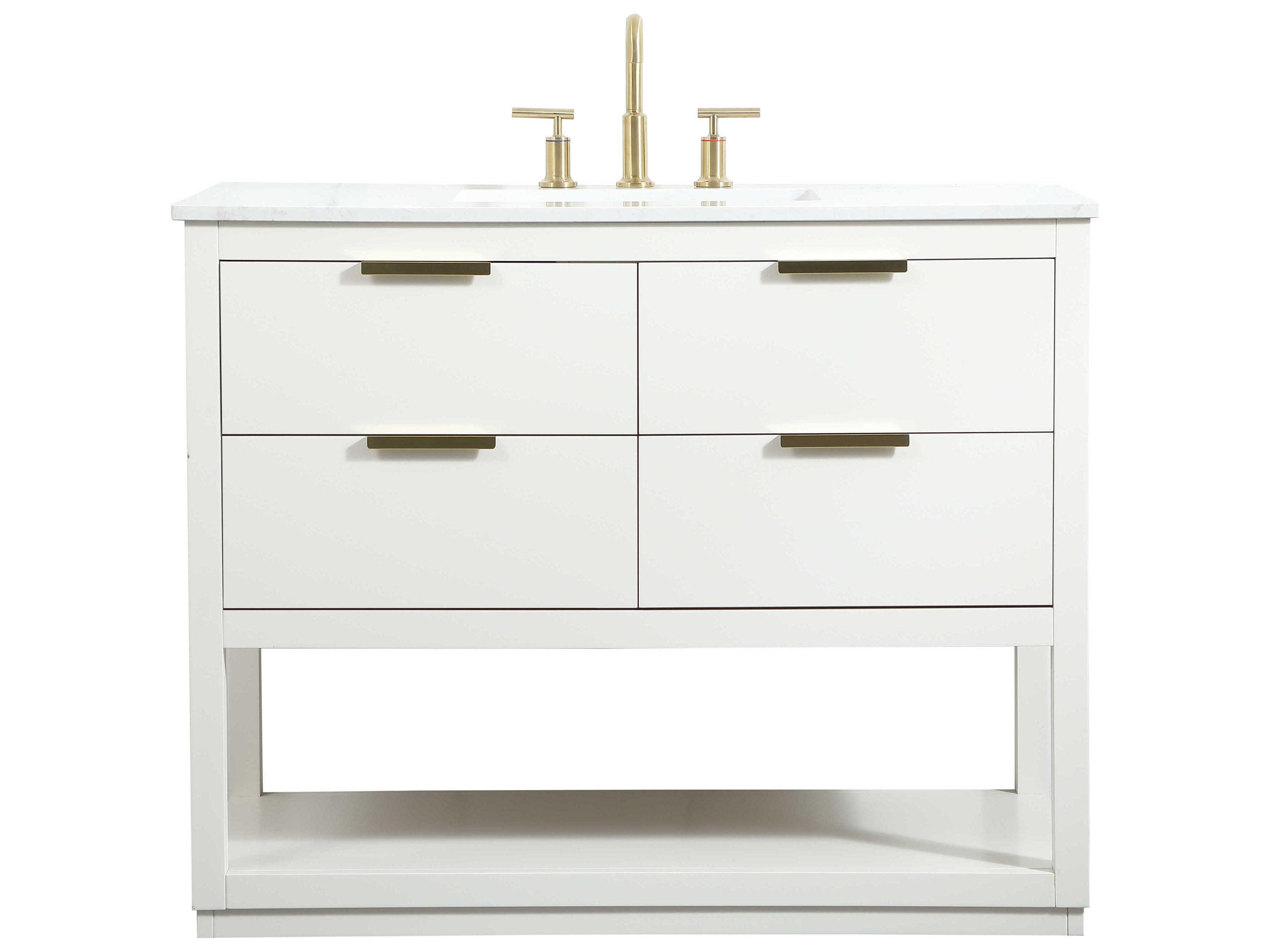 Elegant Lighting Larkin White 42" Vanity