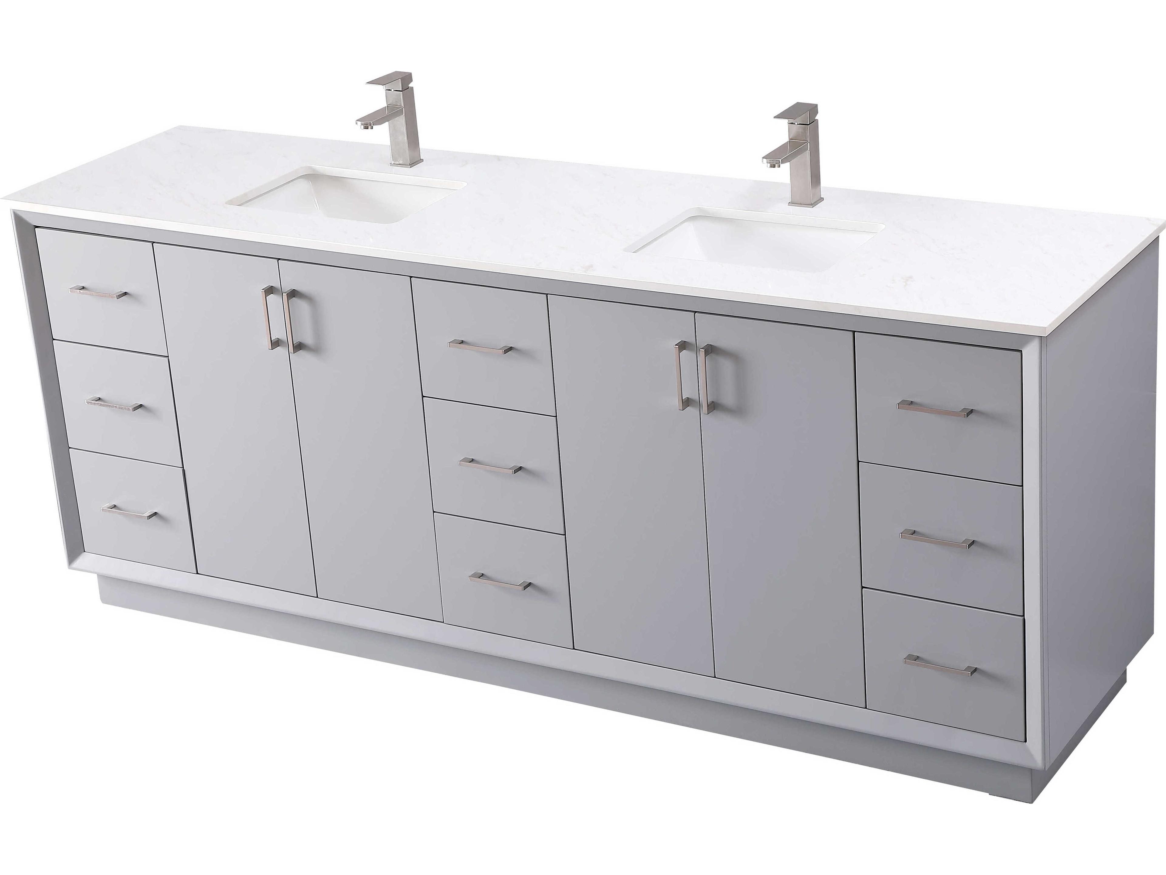 Elegant Lighting Hayes 84" Grey Vanity