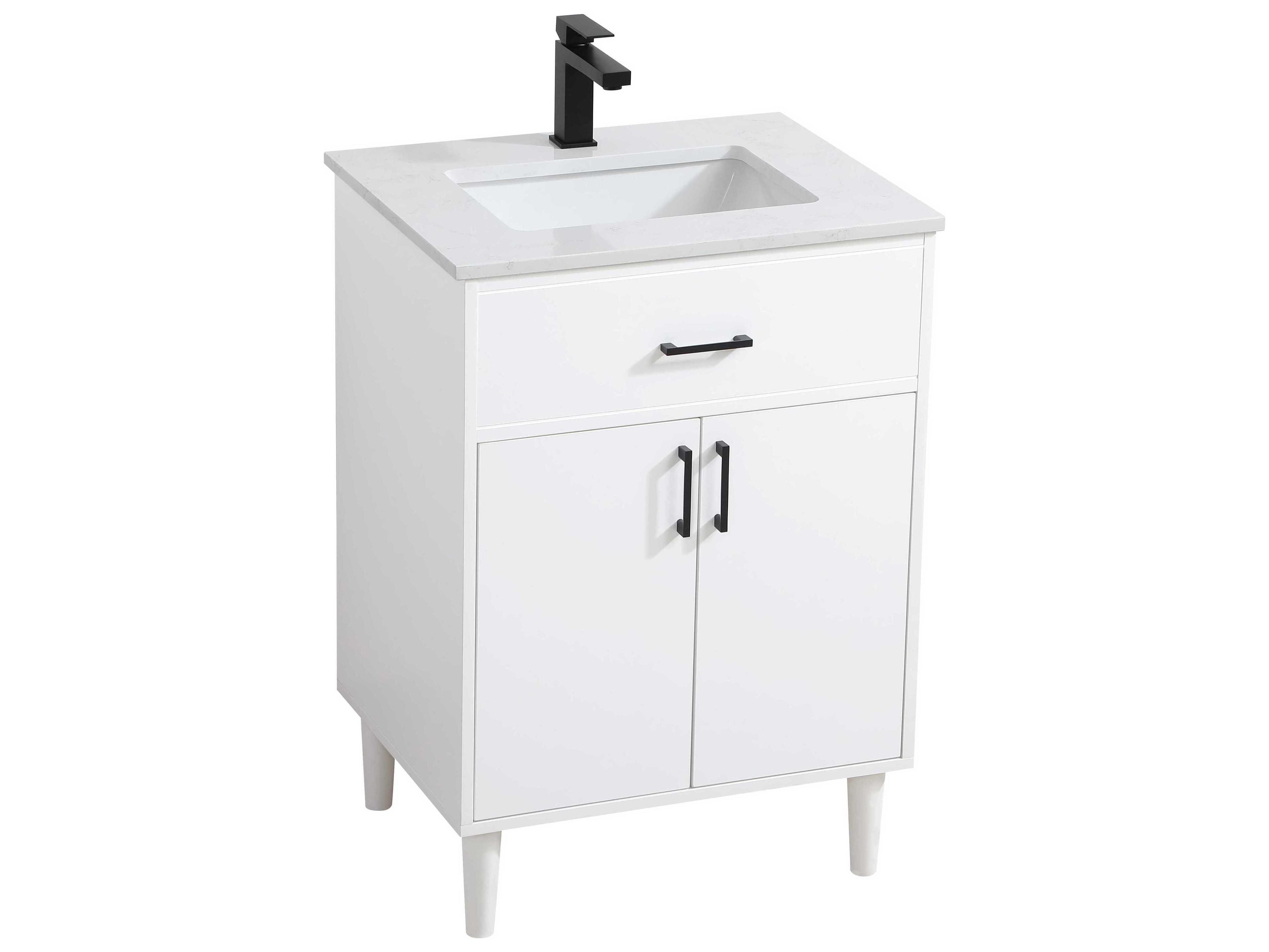 Elegant Lighting Chandler White 24" Vanity