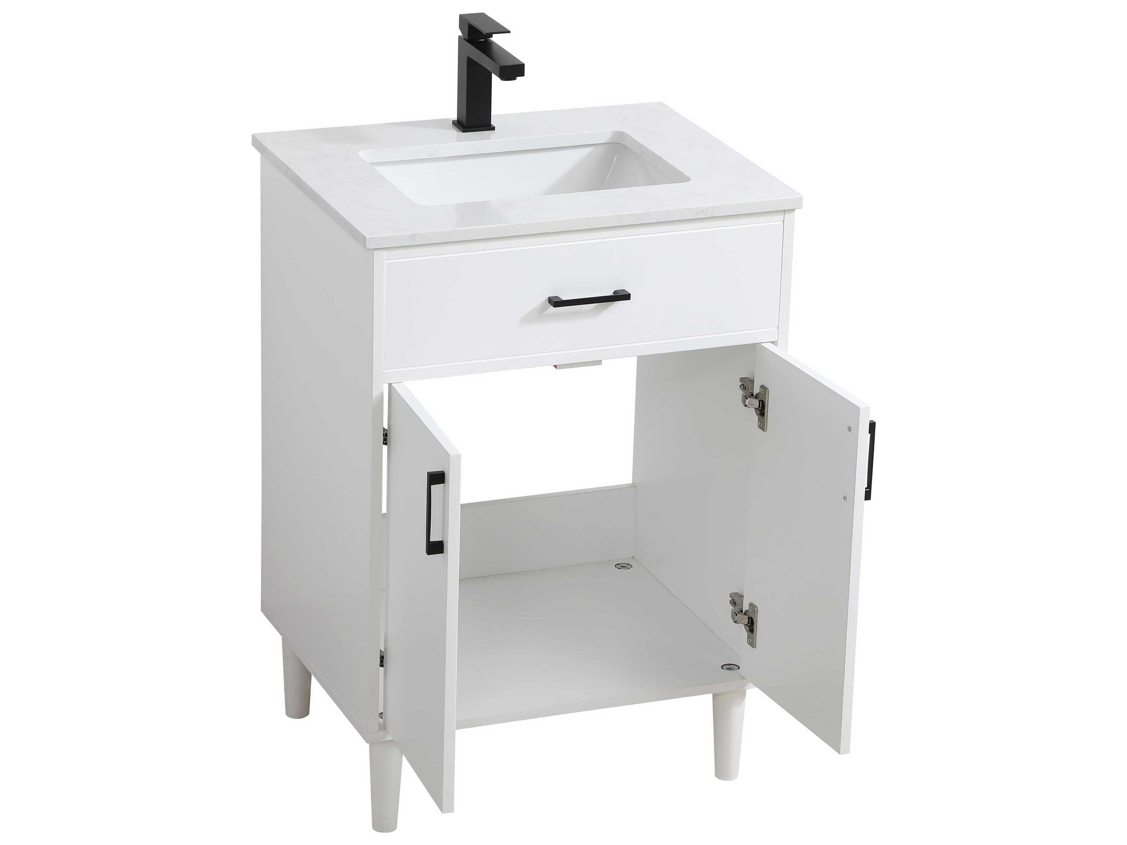 Elegant Lighting Chandler White 24" Vanity