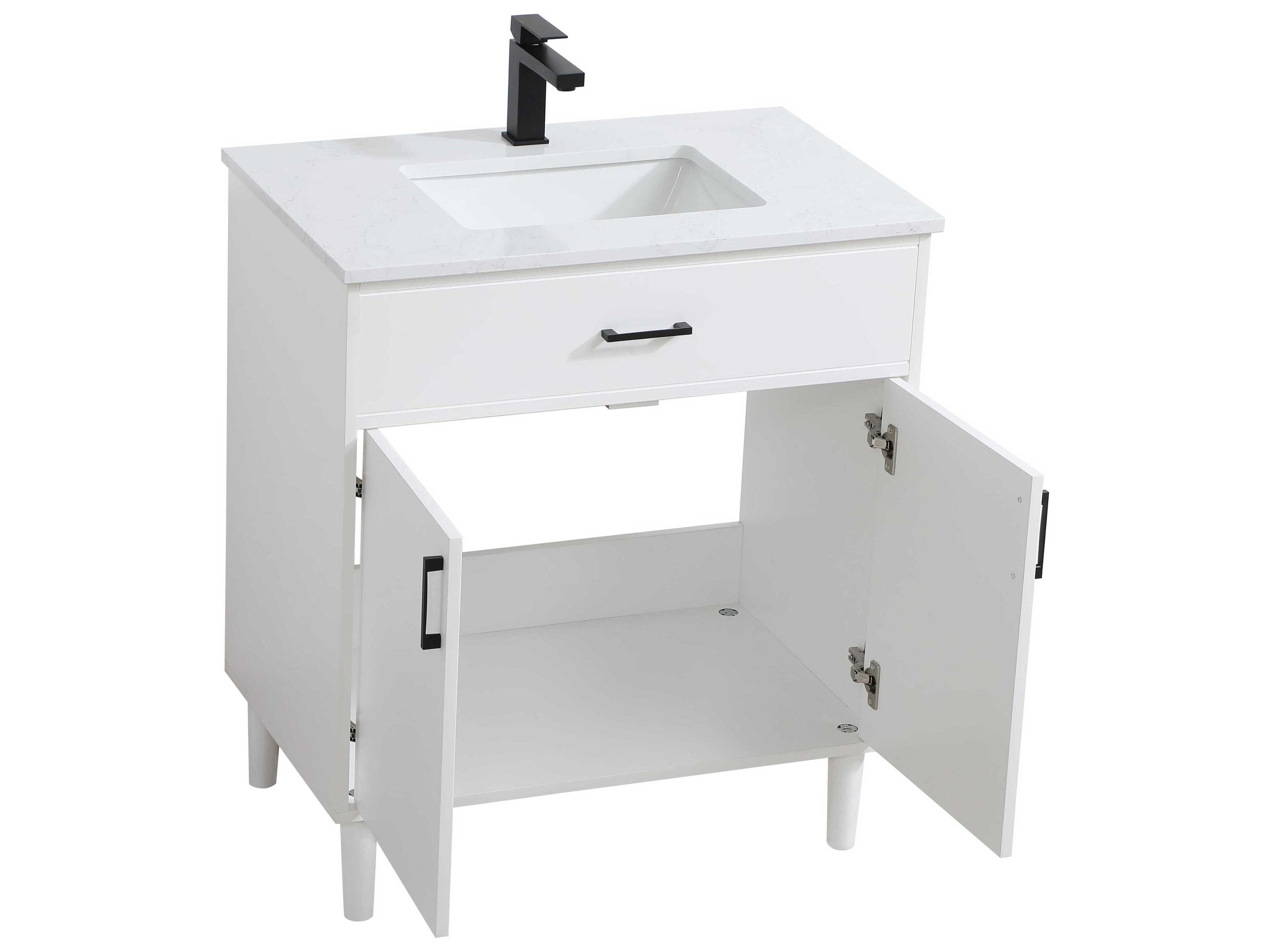 Elegant Lighting Chandler White 30" Vanity