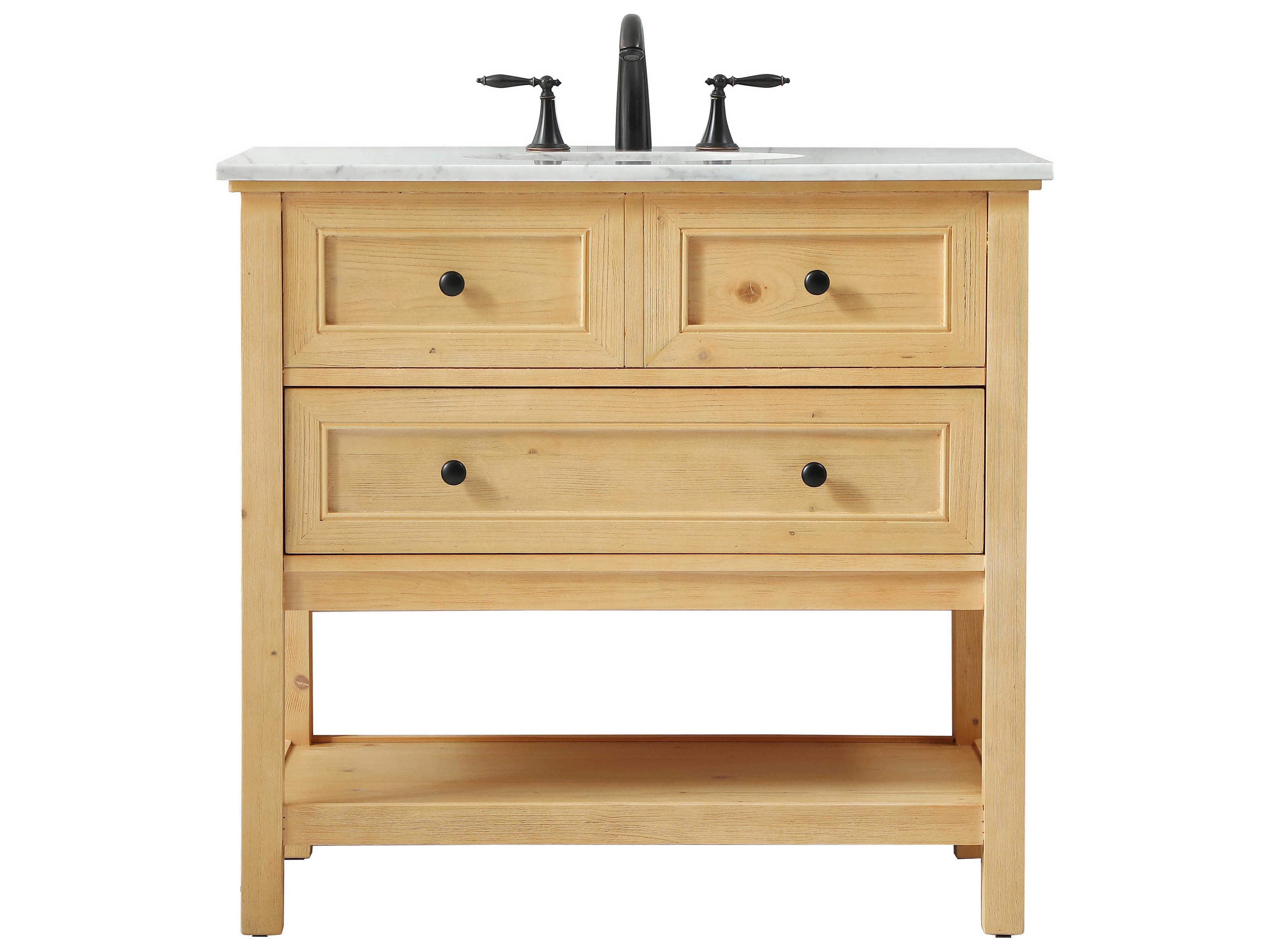 Elegant Lighting Metropolis Natural Wood 36" Vanity