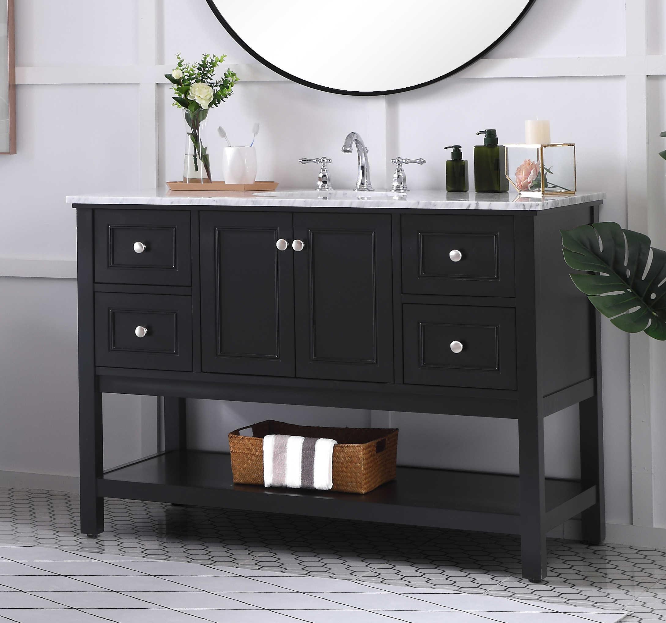 Elegant Lighting Metropolis Black 48" Vanity