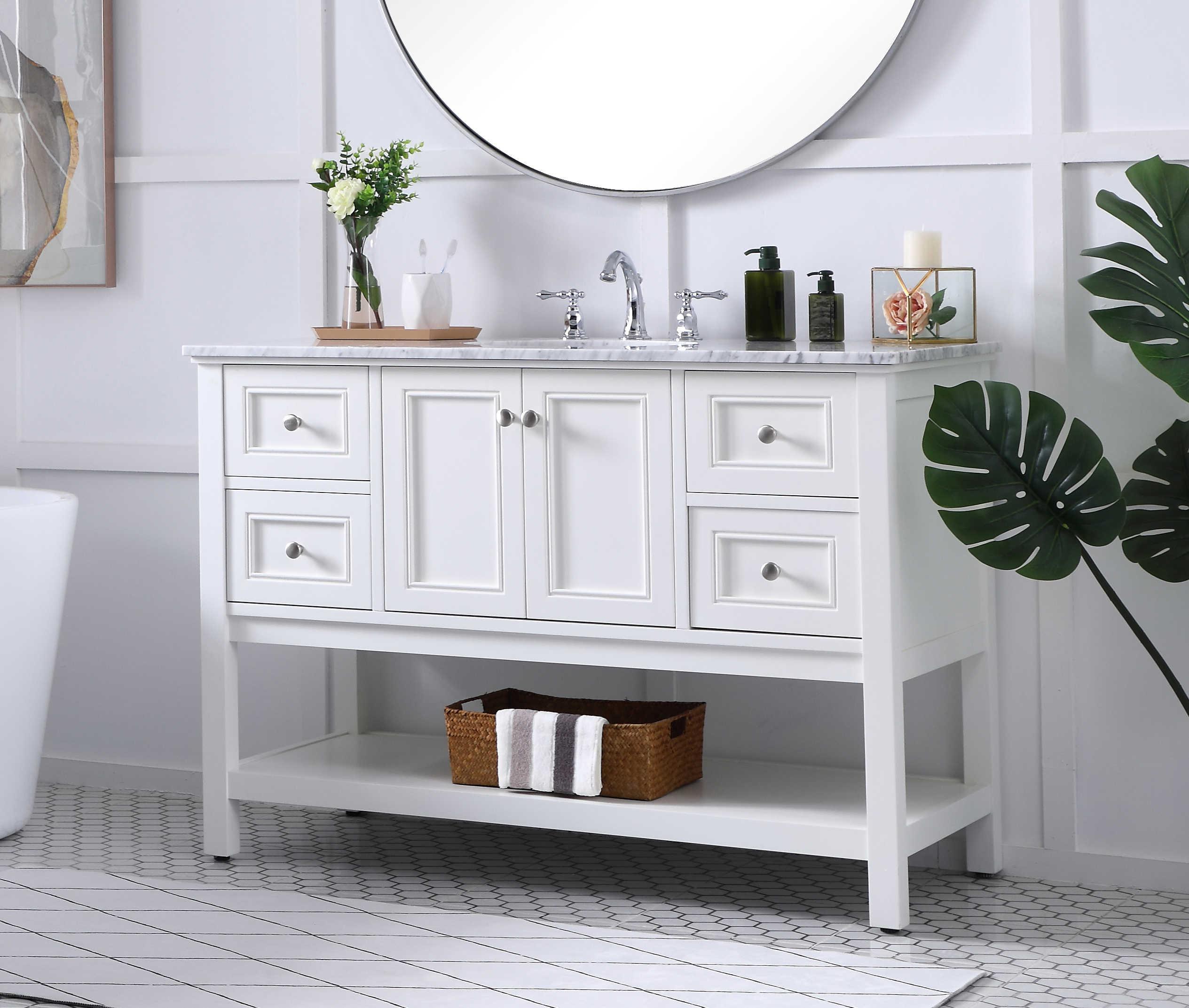 Elegant Lighting Metropolis White 48" Vanity
