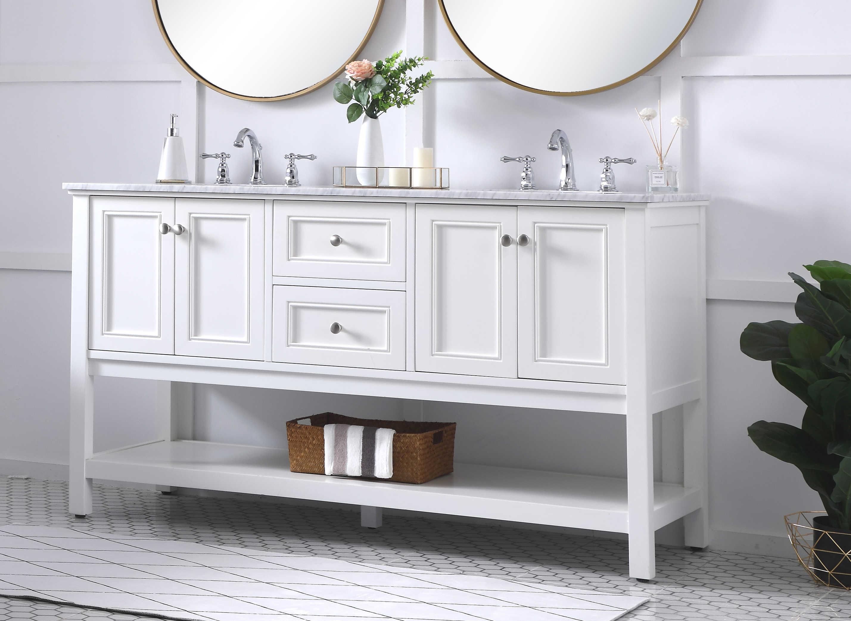 Elegant Lighting Metropolis White 60" Vanity
