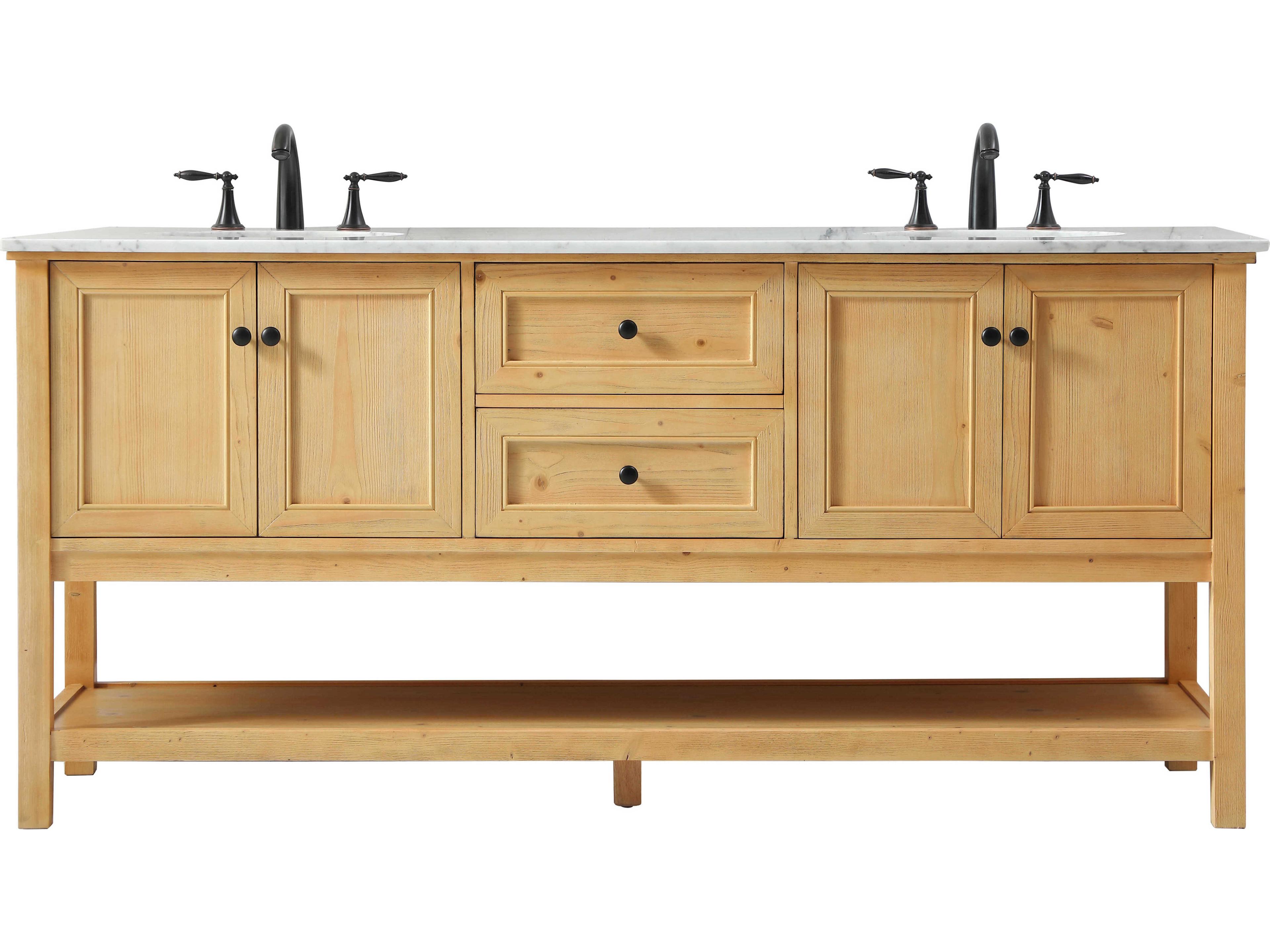 Elegant Lighting Metropolis Natural Wood 72" Vanity