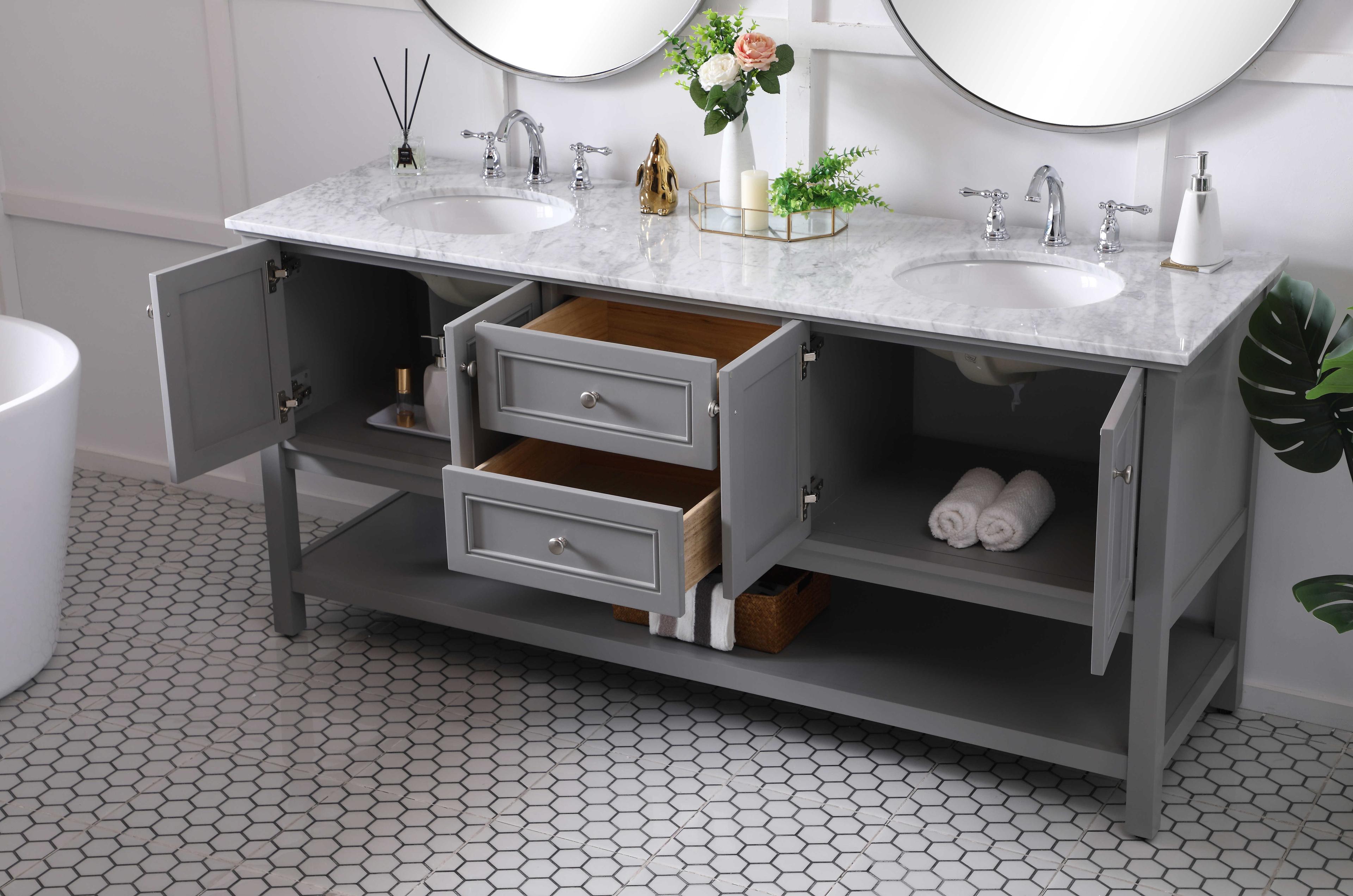 Elegant Lighting Metropolis Grey 72" Vanity