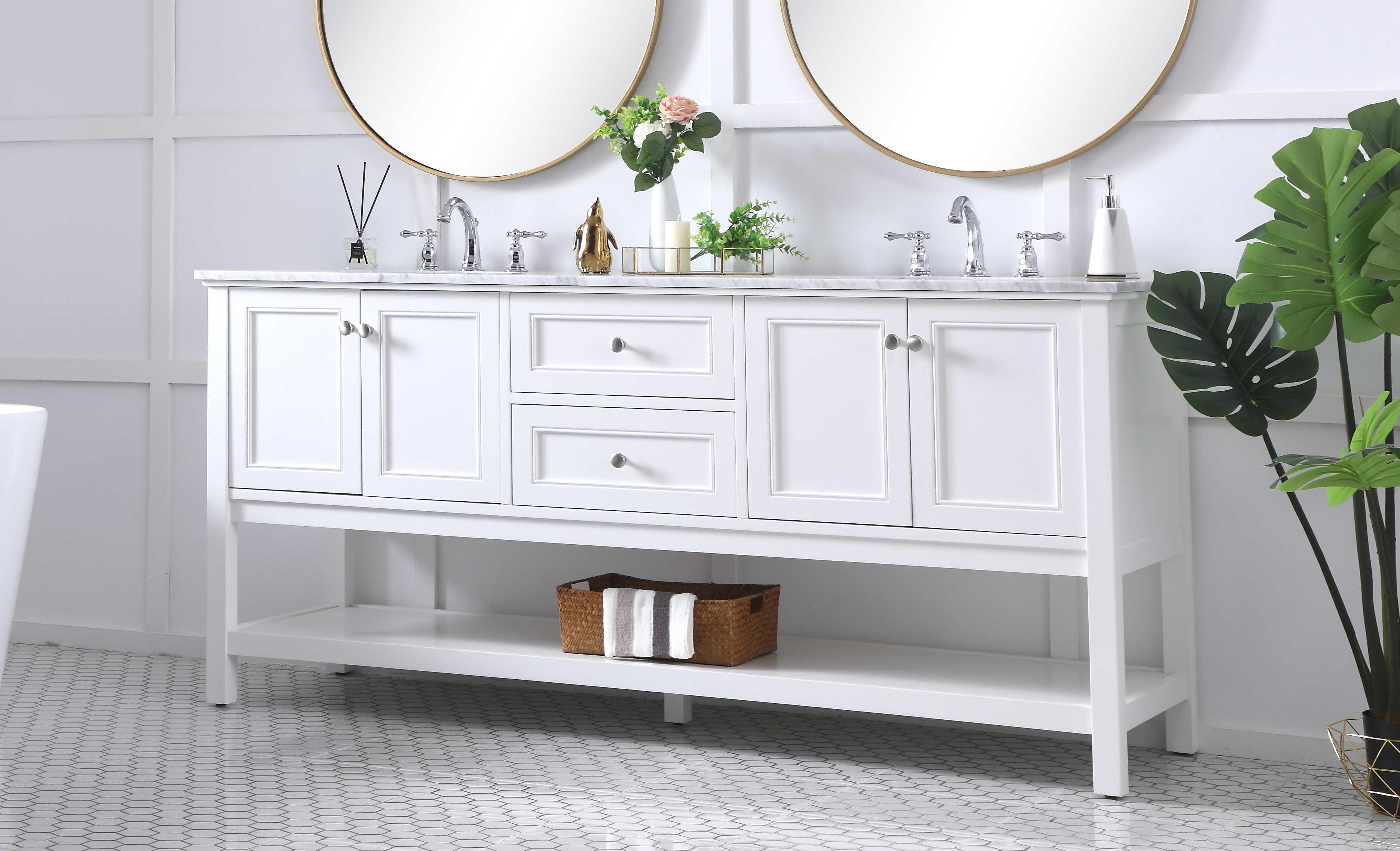 Elegant Lighting Metropolis White 72" Vanity