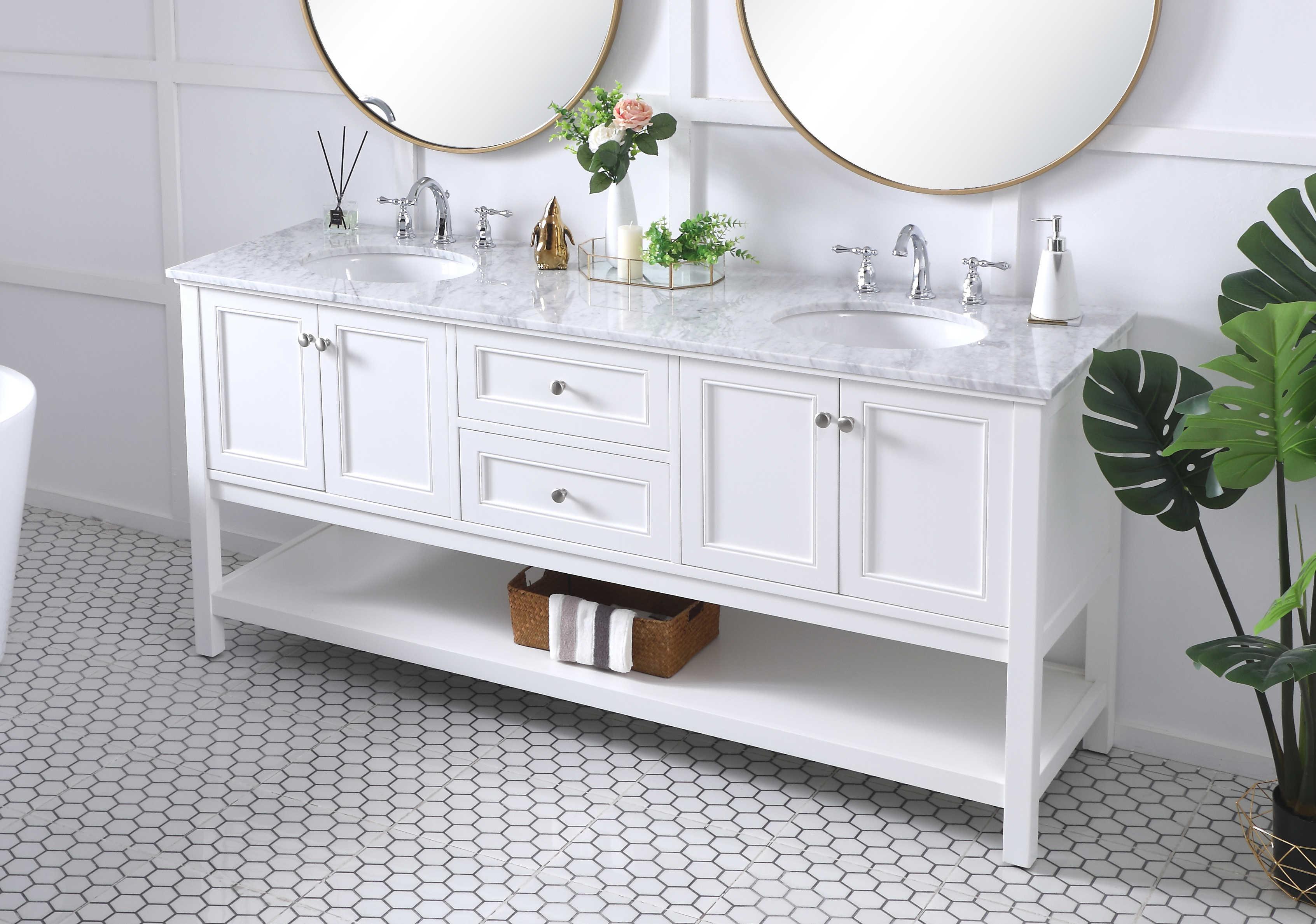 Elegant Lighting Metropolis White 72" Vanity