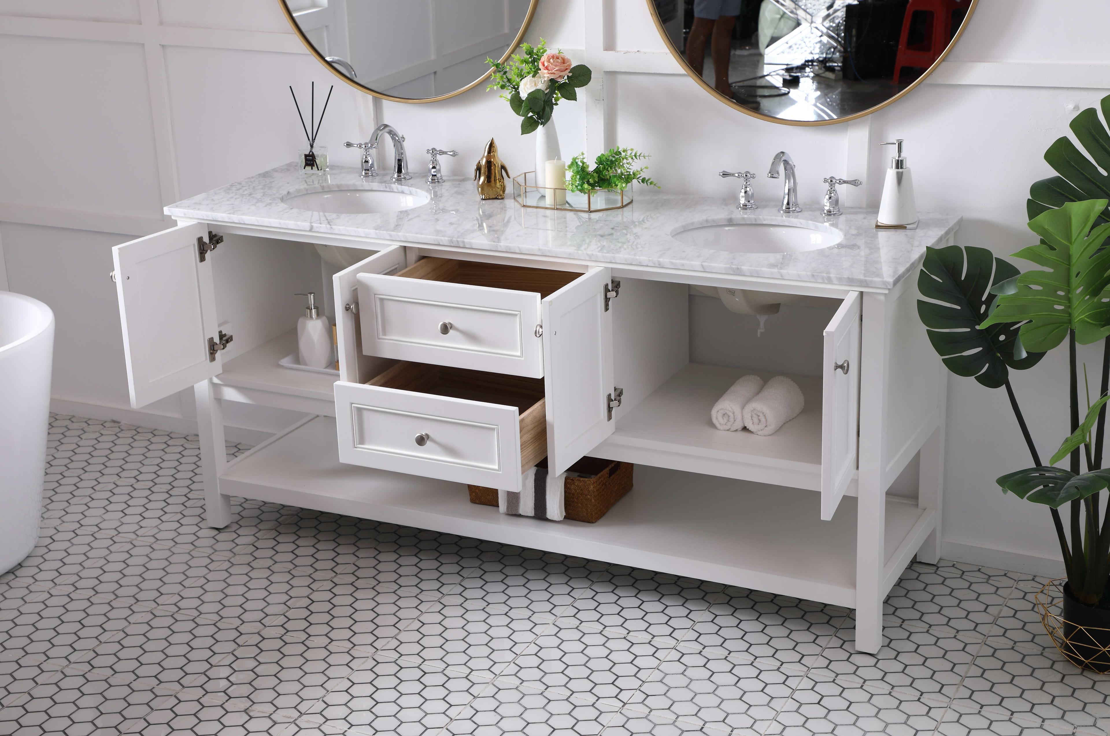 Elegant Lighting Metropolis White 72" Vanity