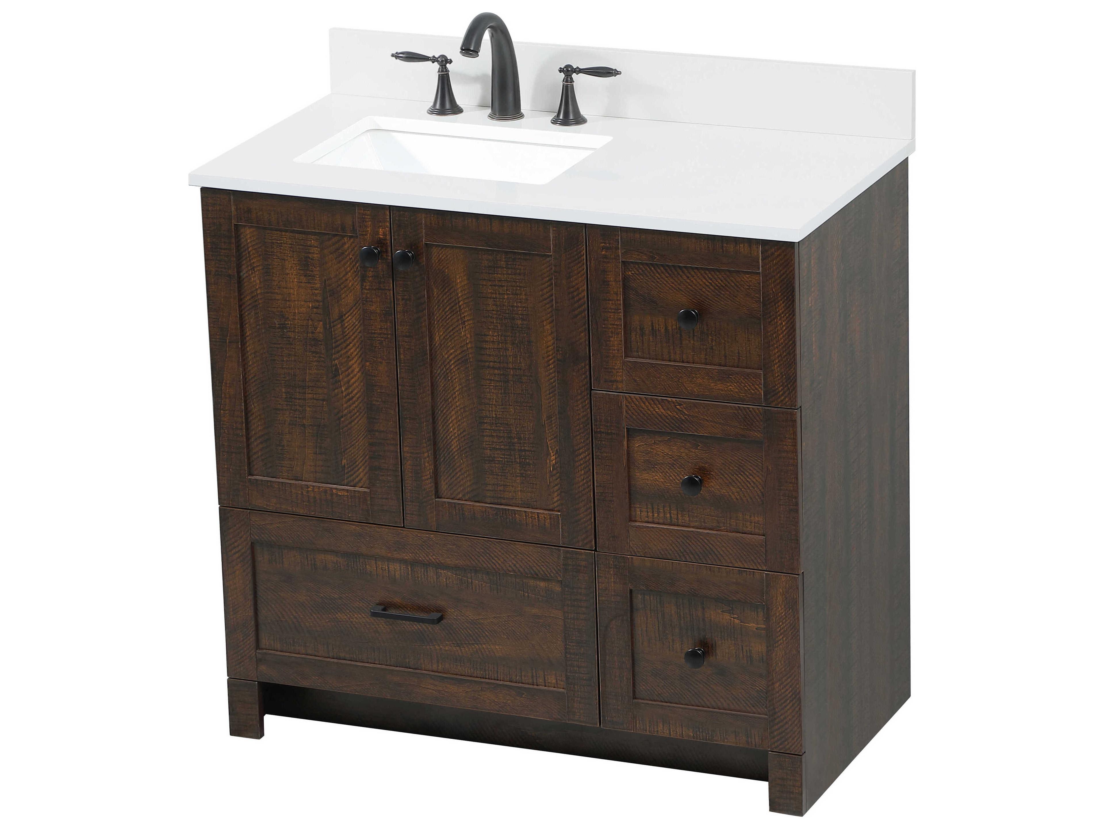 Elegant Lighting Soma Expresso 36" Vanity with Backsplash