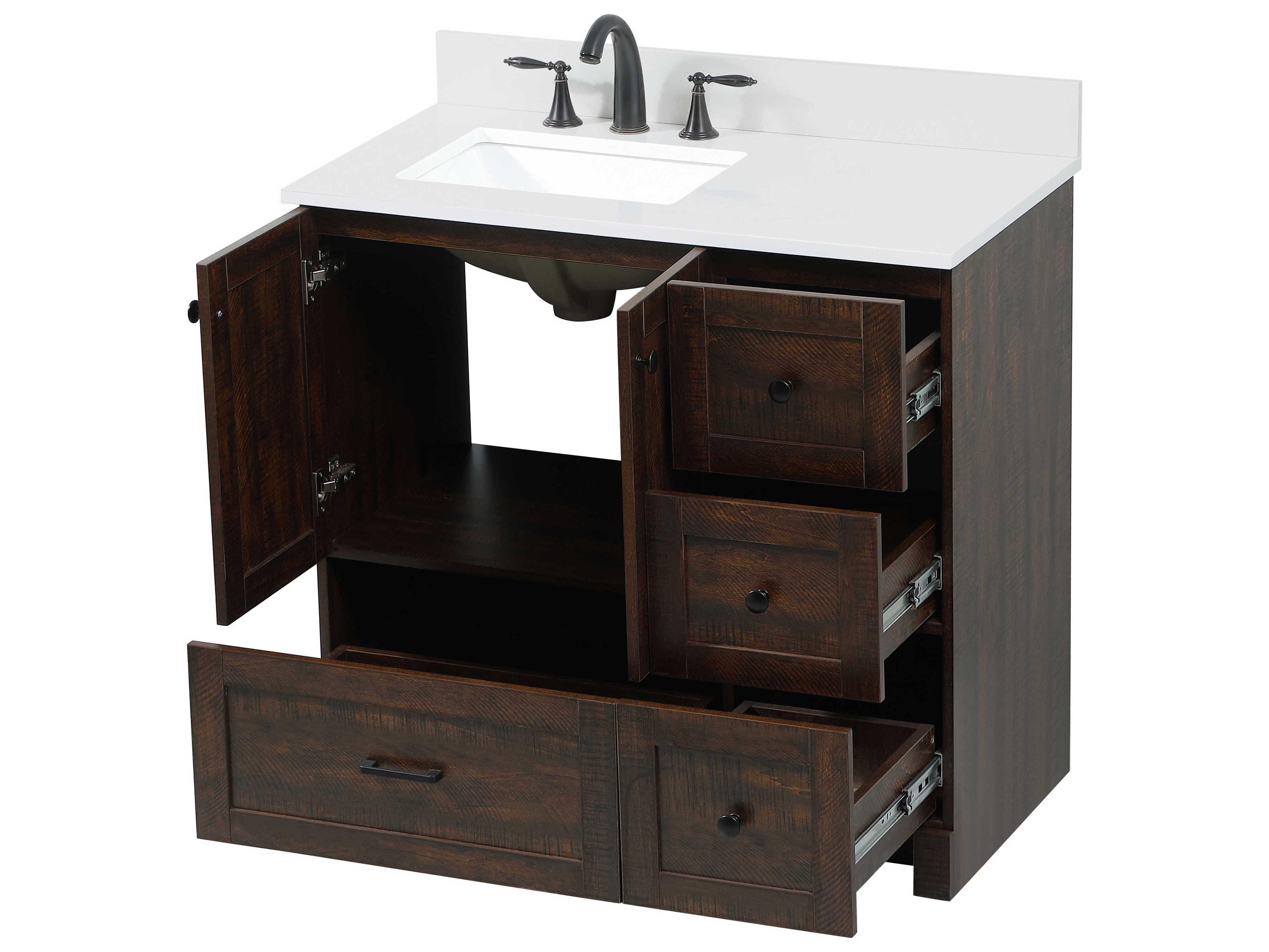 Elegant Lighting Soma Expresso 36" Vanity with Backsplash