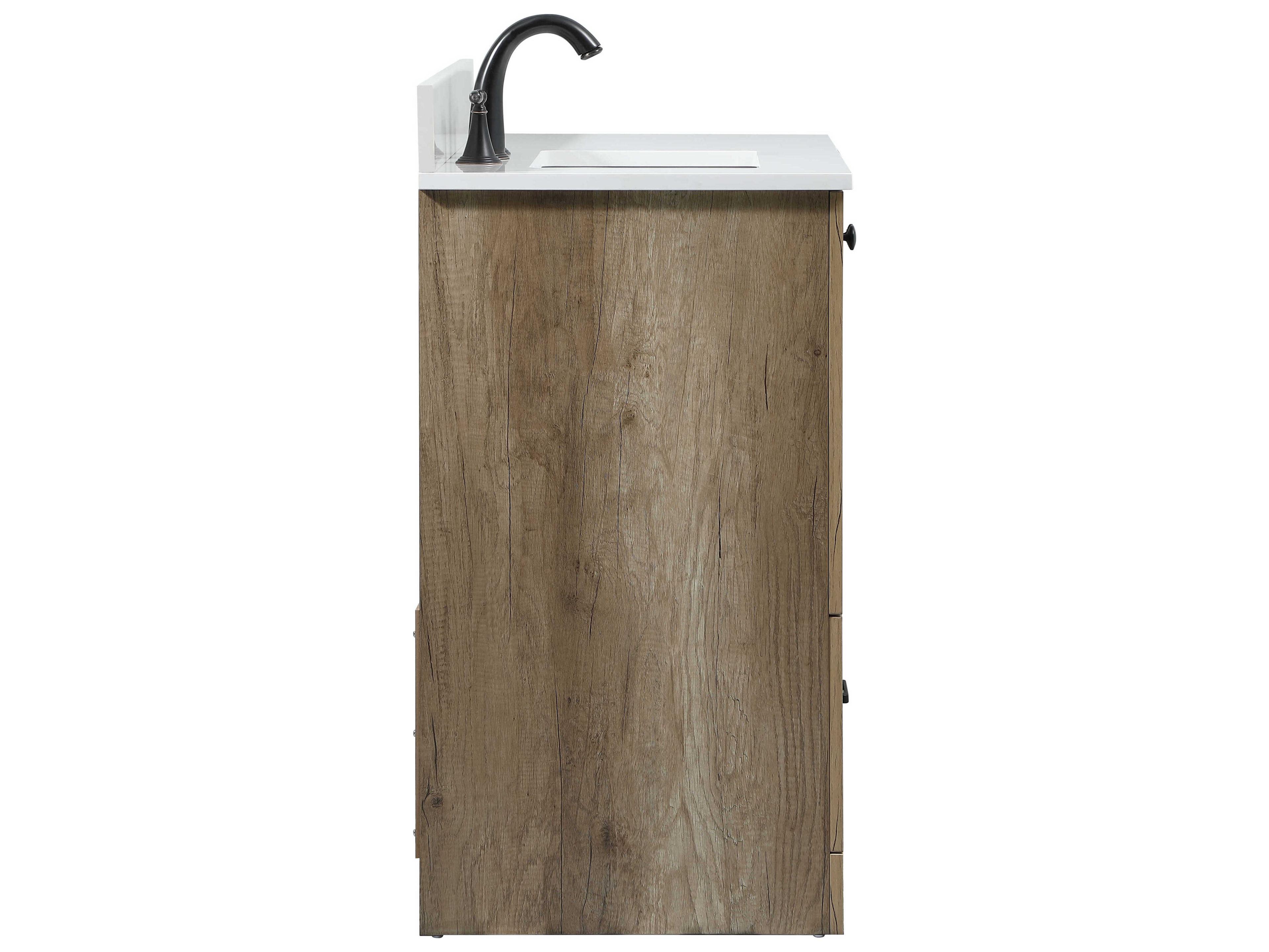 Elegant Lighting Soma Natural Oak 36" Vanity with Backsplash