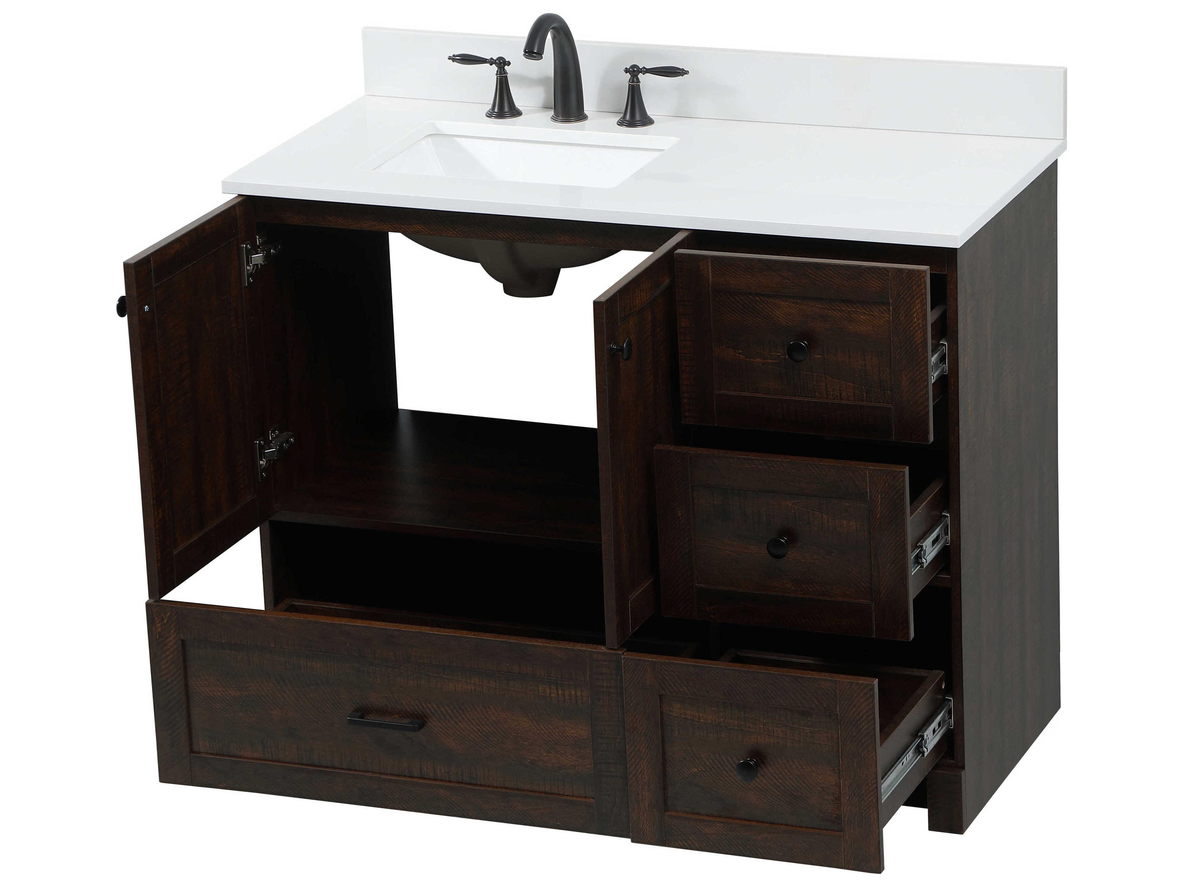Elegant Lighting Soma Expresso 42" Vanity with Backsplash