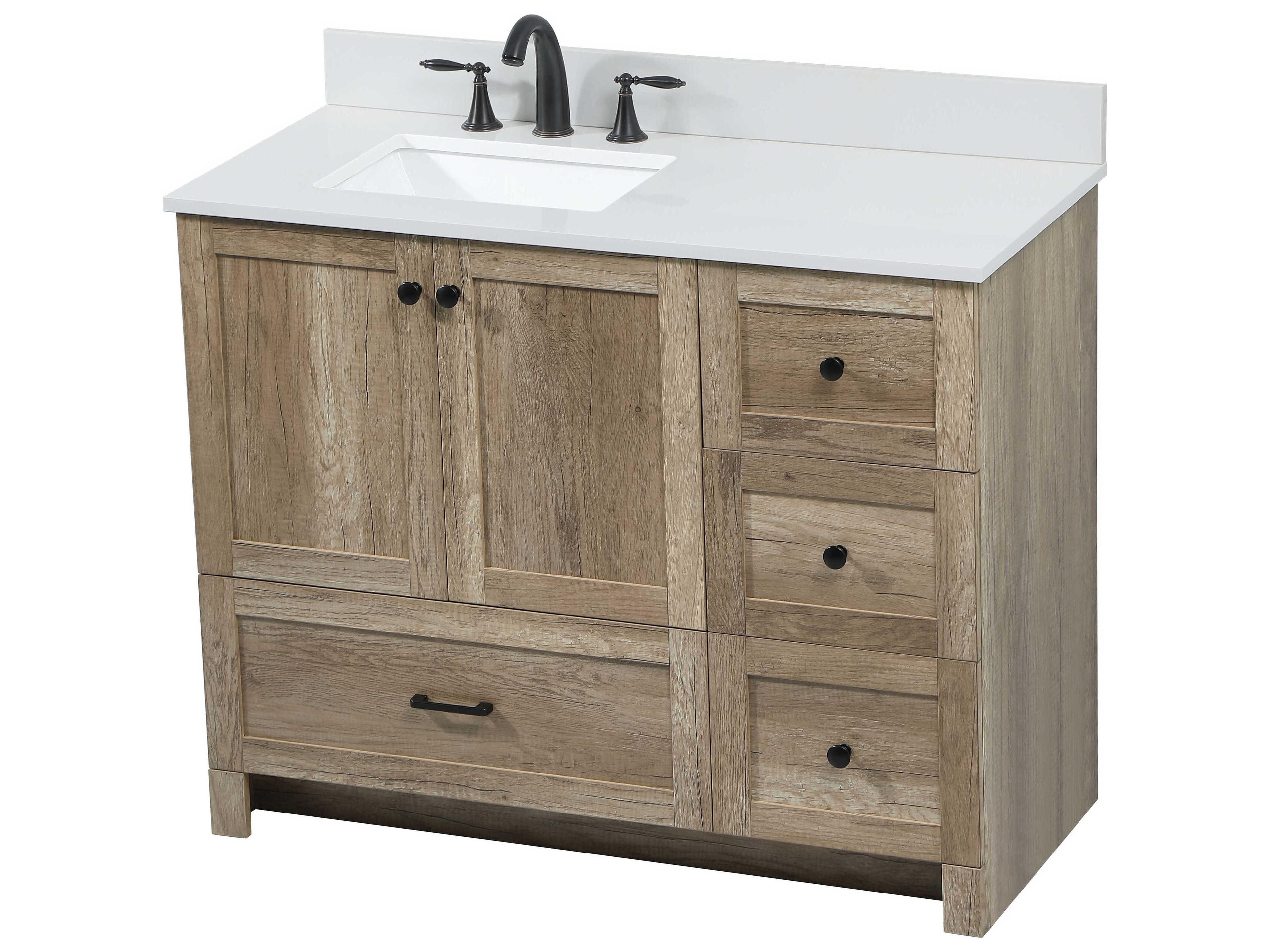Elegant Lighting Soma Natural Oak 42" Vanity with Backsplash