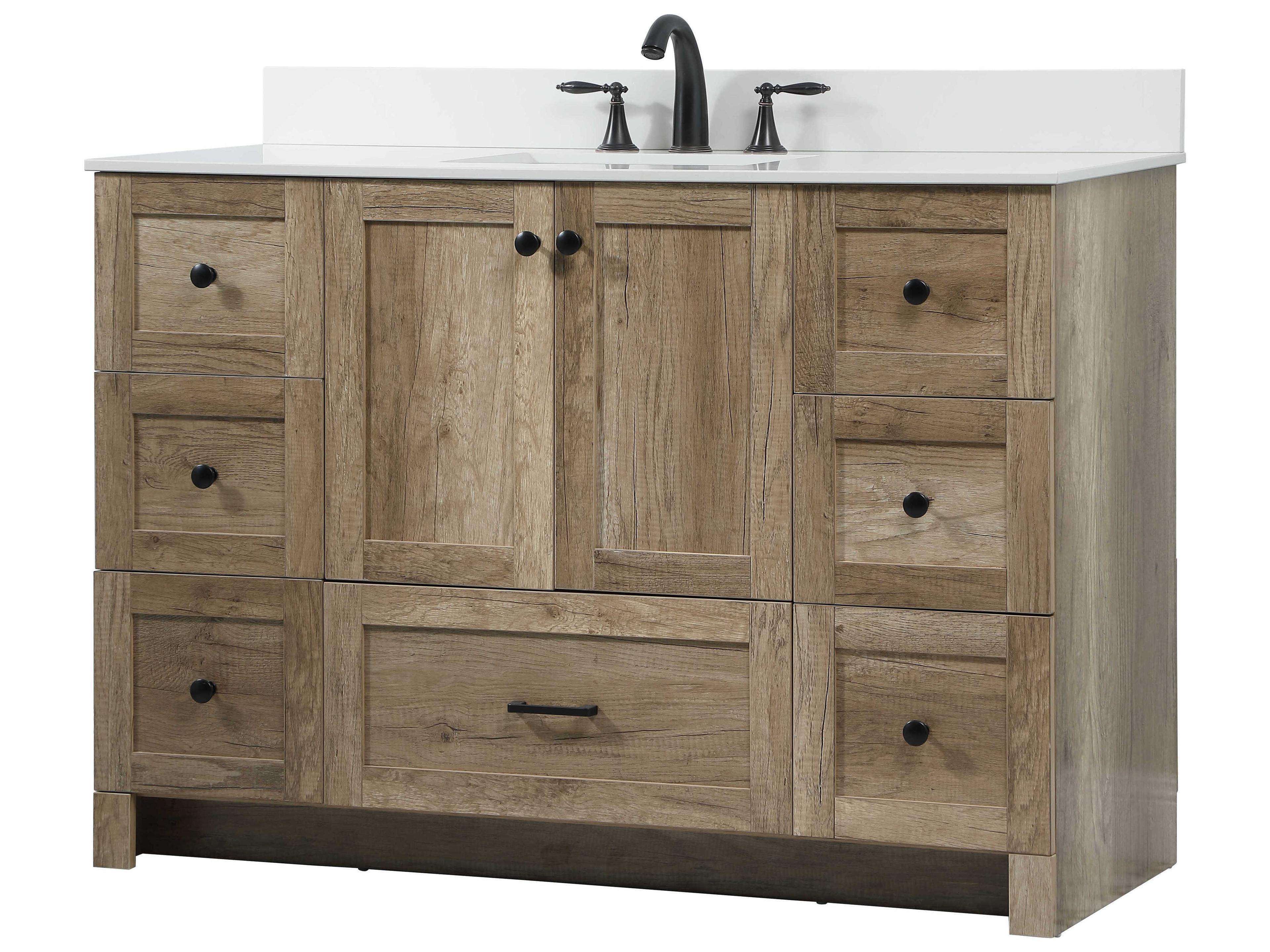 Elegant Lighting Soma Natural Oak 48" Vanity with Backsplash