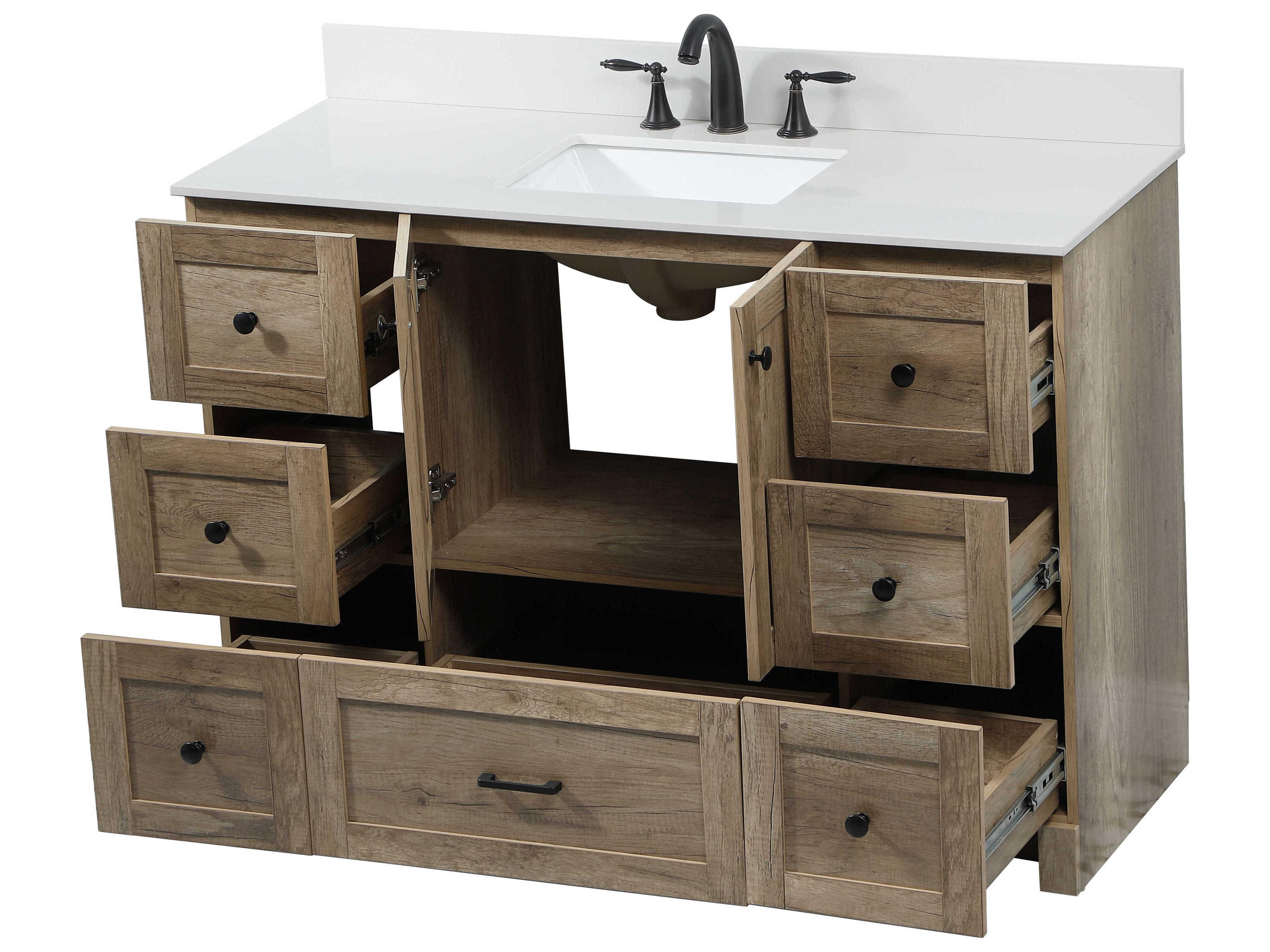 Elegant Lighting Soma Natural Oak 48" Vanity with Backsplash