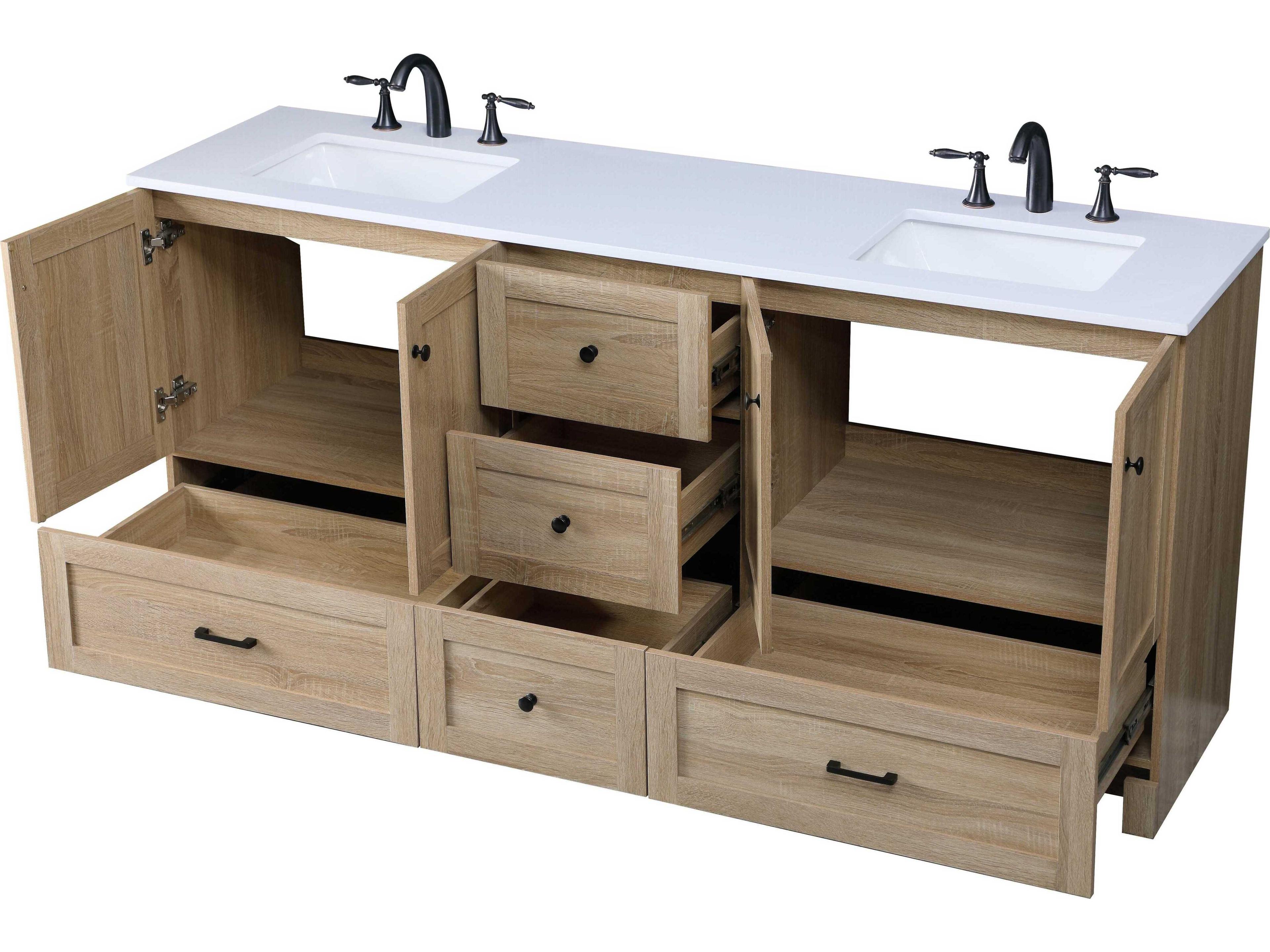 Elegant Lighting Soma 72" Mango Wood Vanity