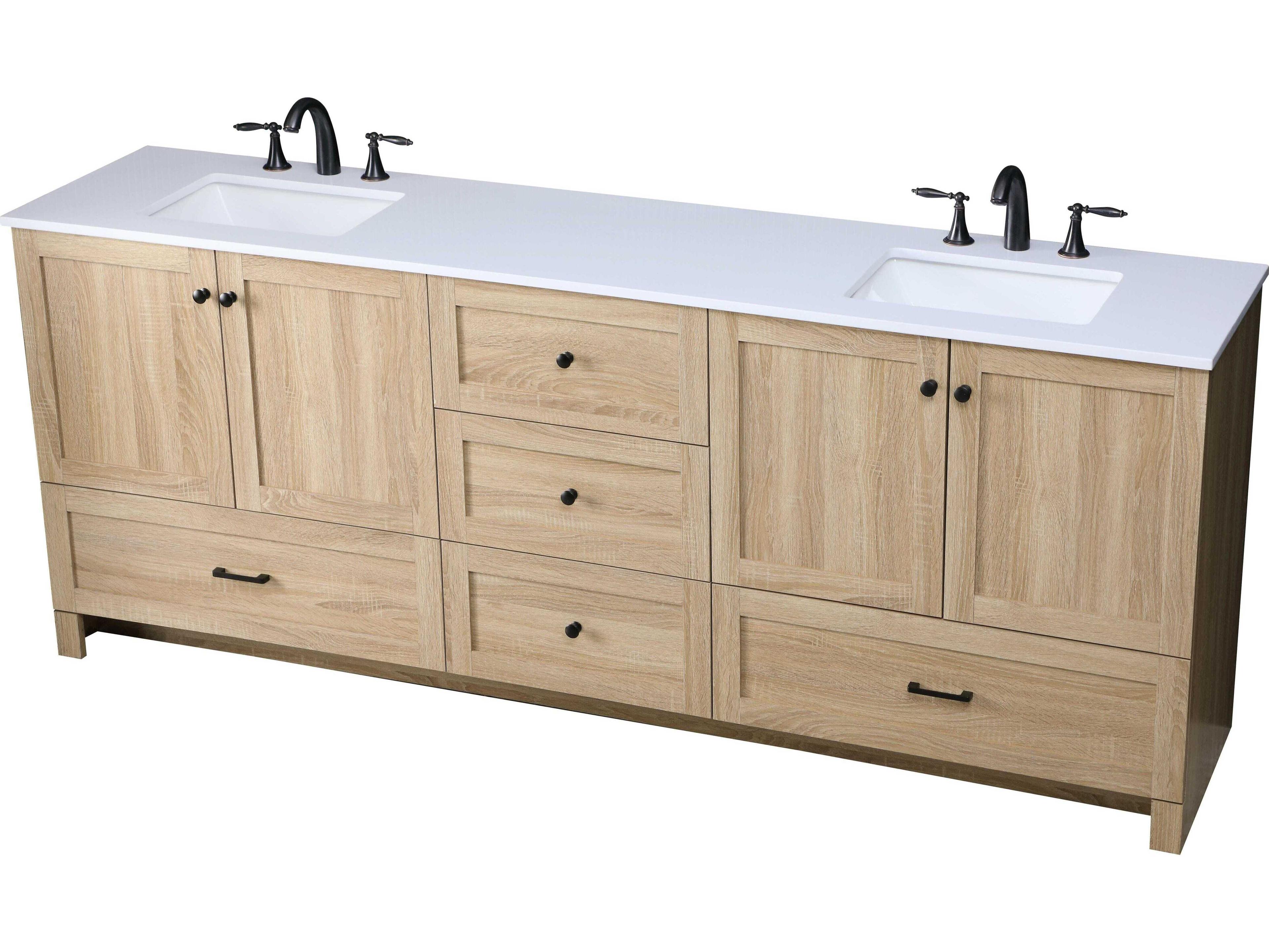 Elegant Lighting Soma 84" Mango Wood Vanity